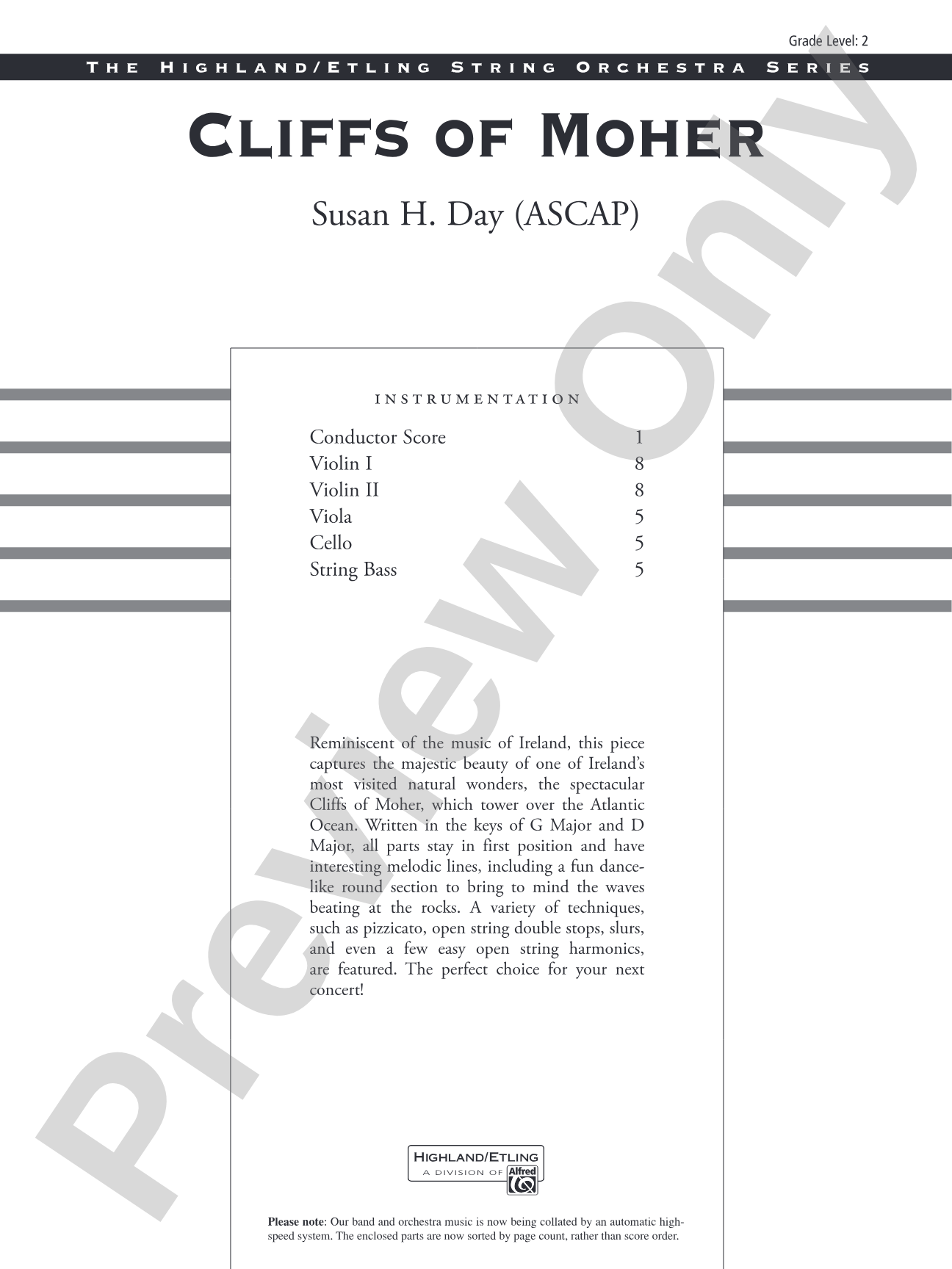 Cliffs of Moher: String Orchestra Conductor Score & Parts