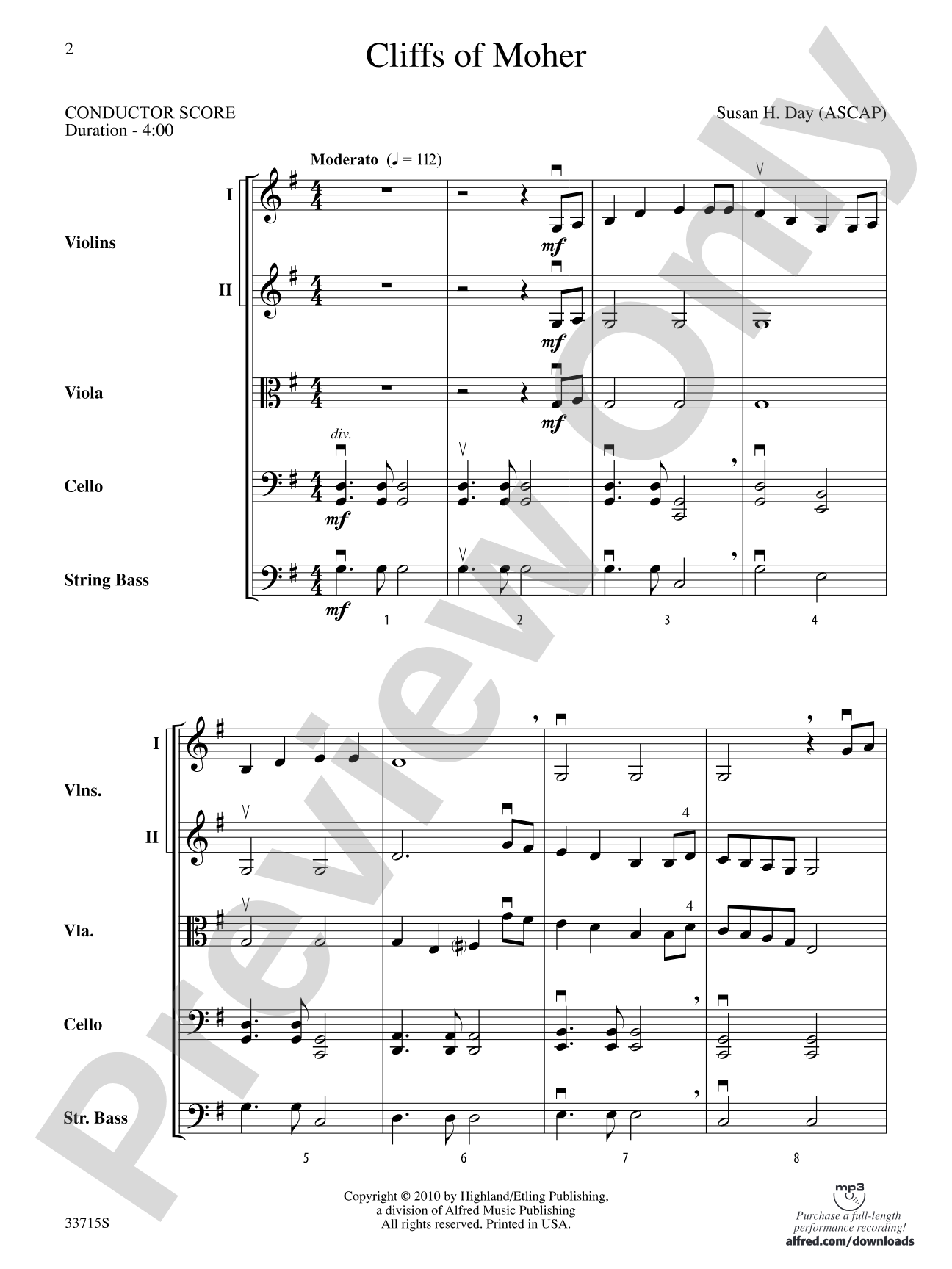 Cliffs of Moher: String Orchestra Conductor Score & Parts
