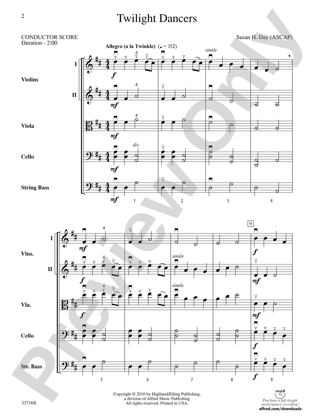 Twilight Dancers: Score