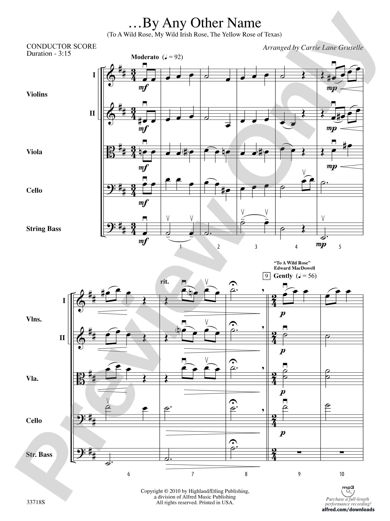 ...By Any Other Name: String Orchestra Conductor Score & Parts
