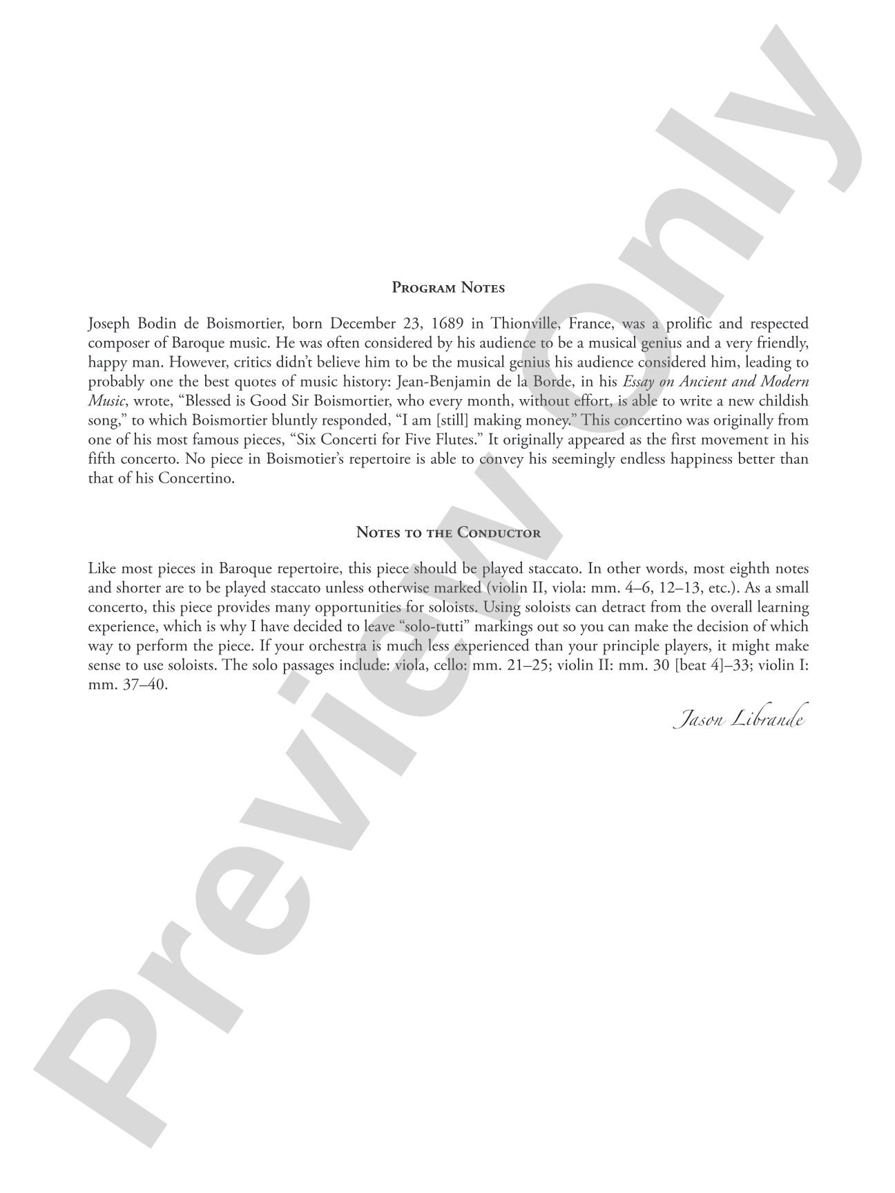 Concertino: String Orchestra Conductor Score & Parts