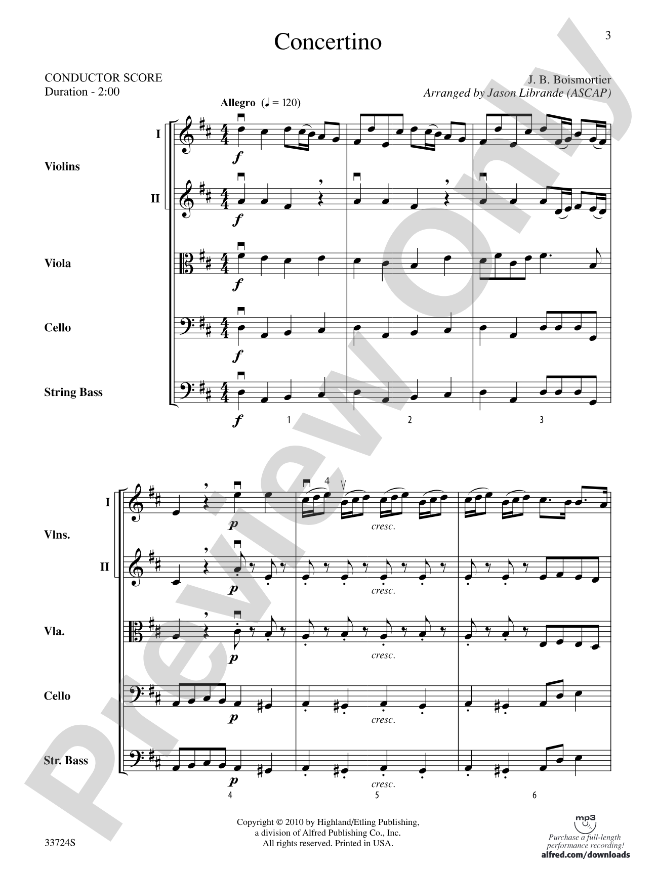 Concertino: String Orchestra Conductor Score & Parts