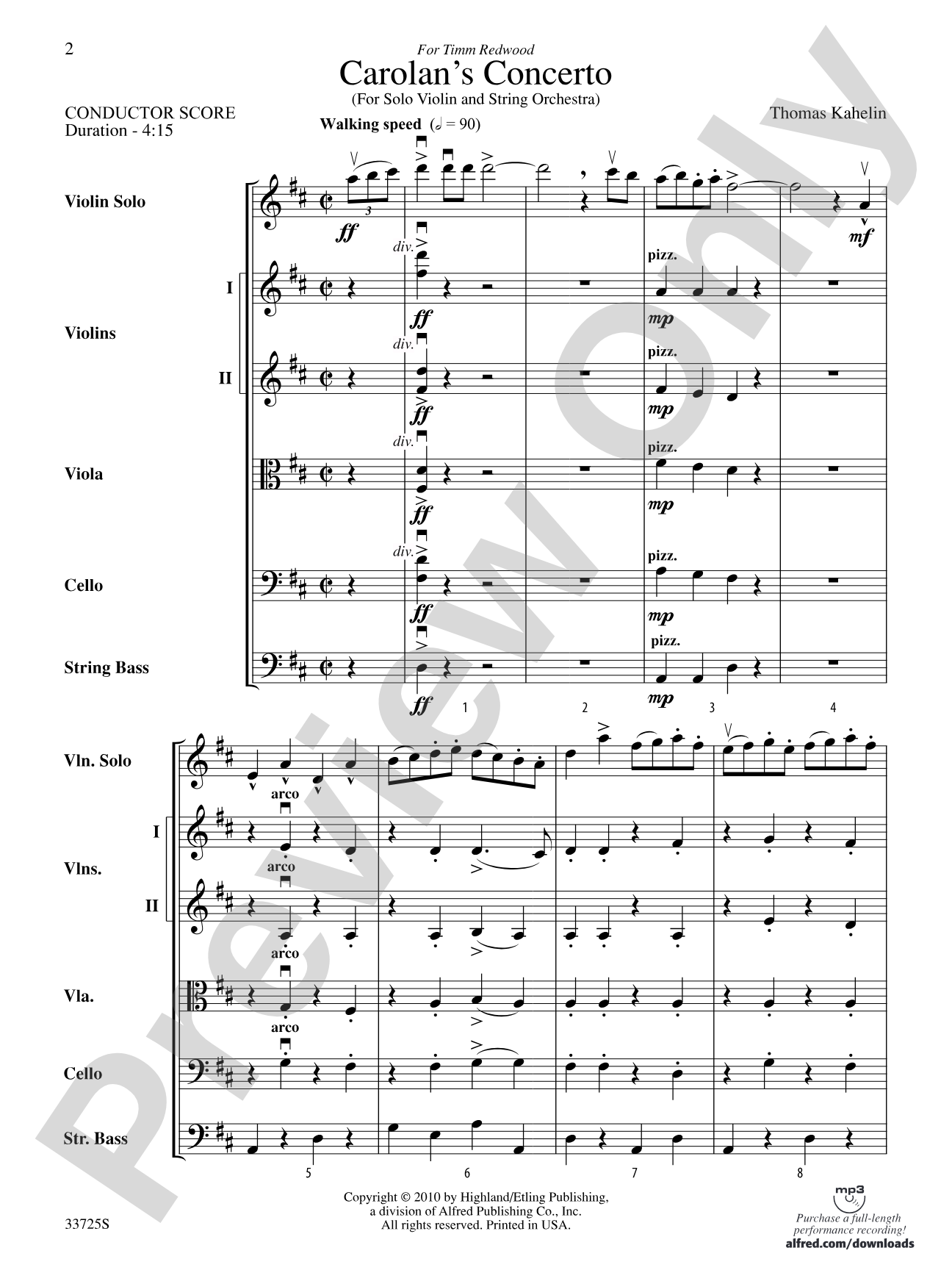 Carolan's Concerto: String Orchestra Conductor Score & Parts