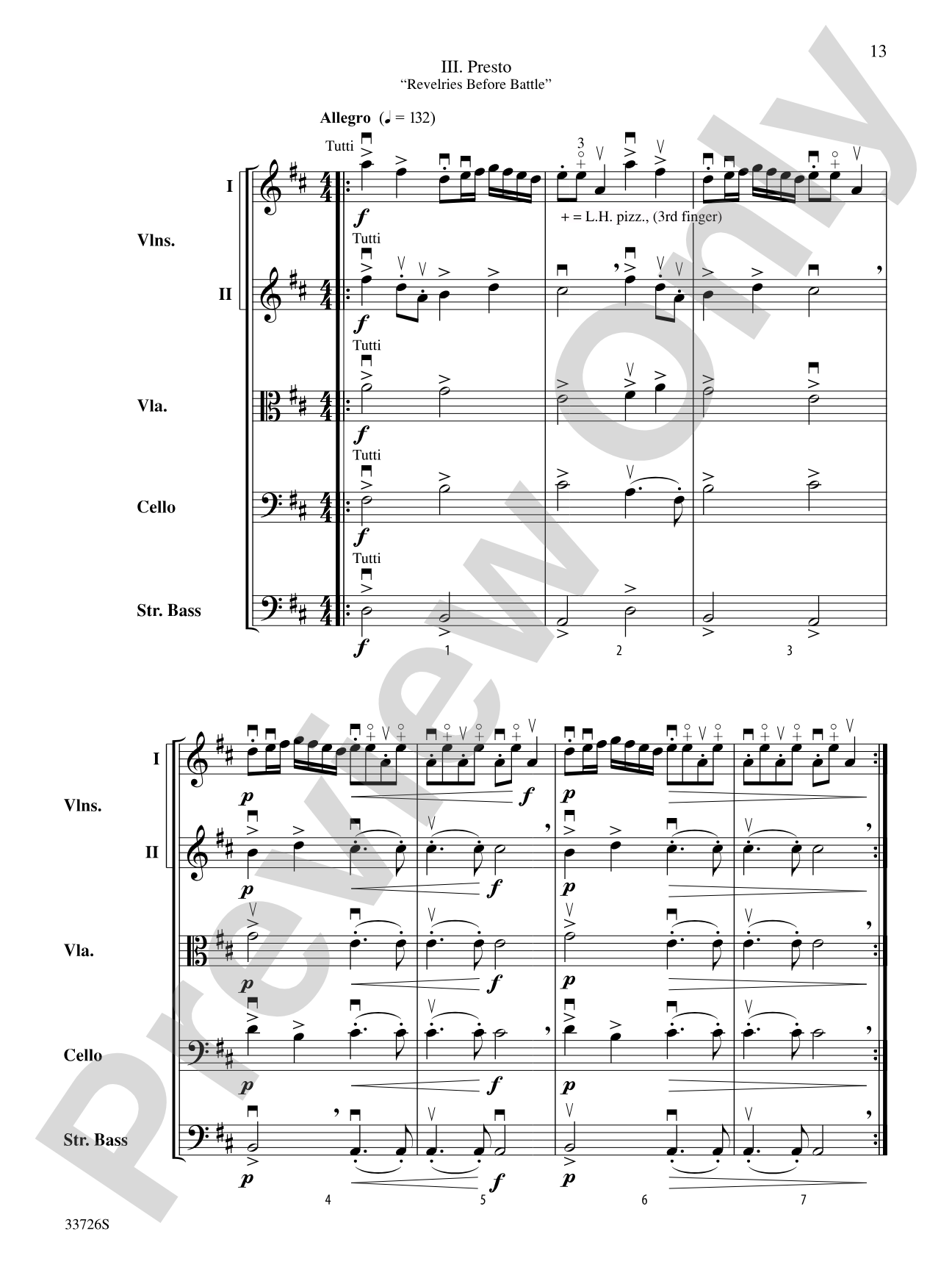 Battalia: String Orchestra Conductor Score & Parts