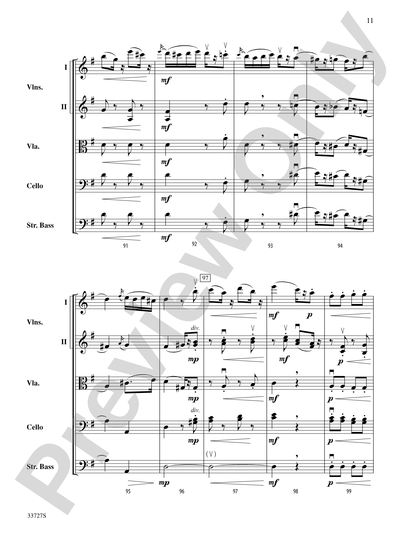 Allegretto (from Symphony No. 82 "The Bear"): String Orchestra Conductor Score & Parts