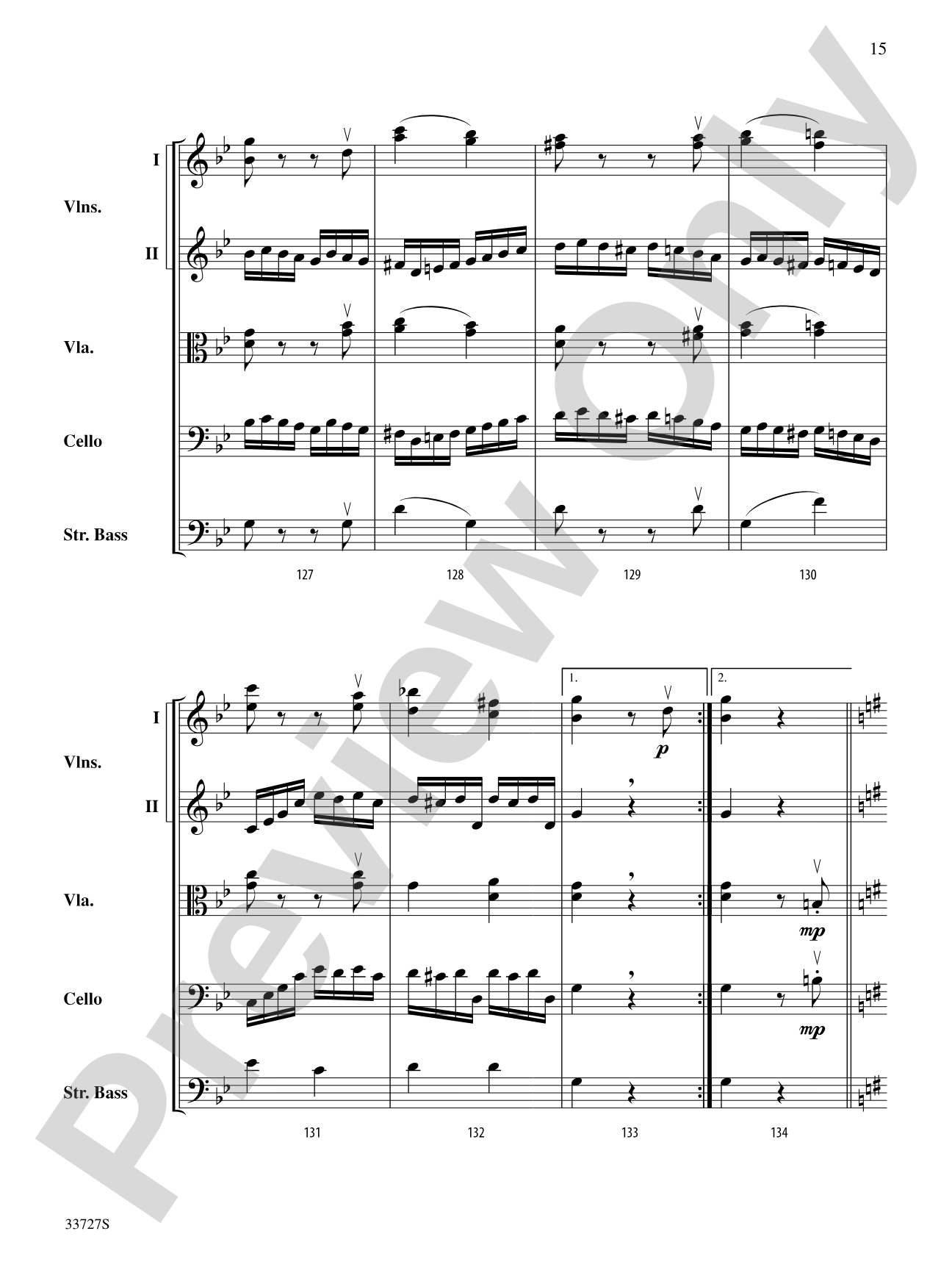 Allegretto (from Symphony No. 82 "The Bear"): String Orchestra Conductor Score & Parts