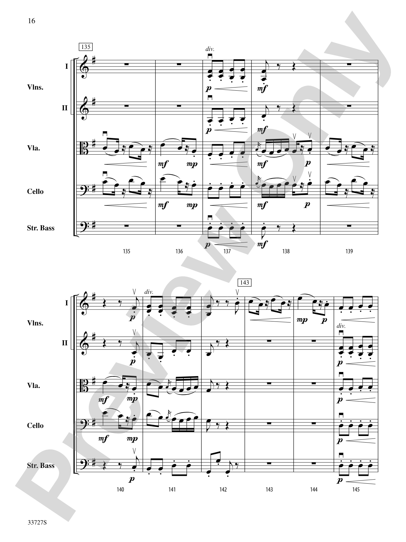 Allegretto (from Symphony No. 82 "The Bear"): String Orchestra Conductor Score & Parts