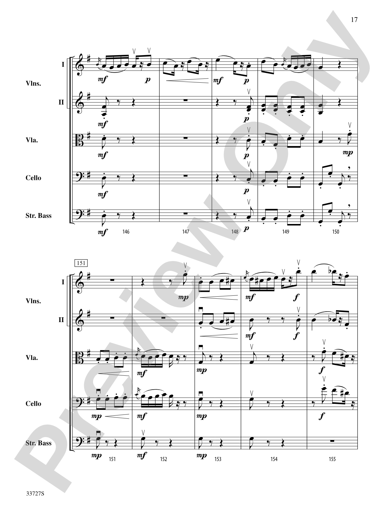 Allegretto (from Symphony No. 82 "The Bear"): String Orchestra Conductor Score & Parts