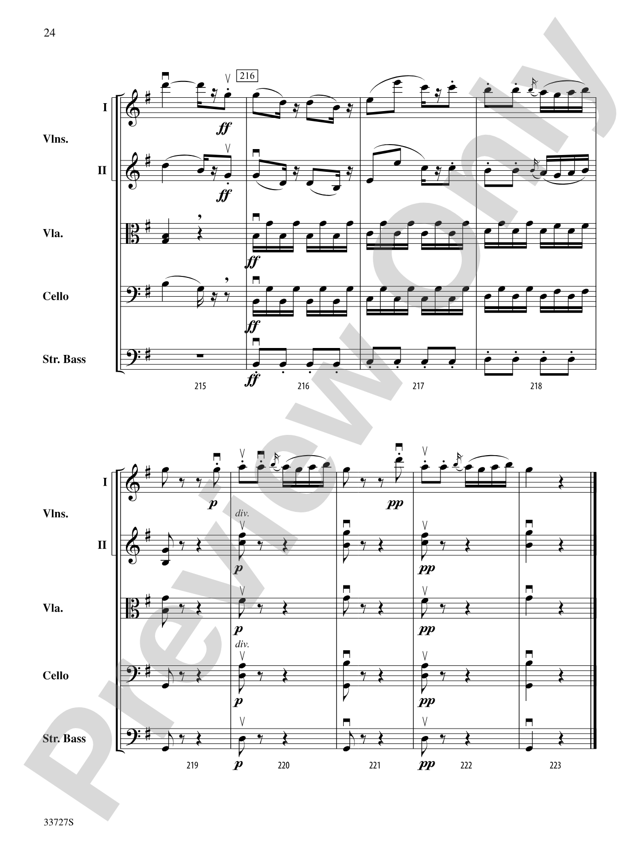 Allegretto (from Symphony No. 82 "The Bear"): String Orchestra Conductor Score & Parts