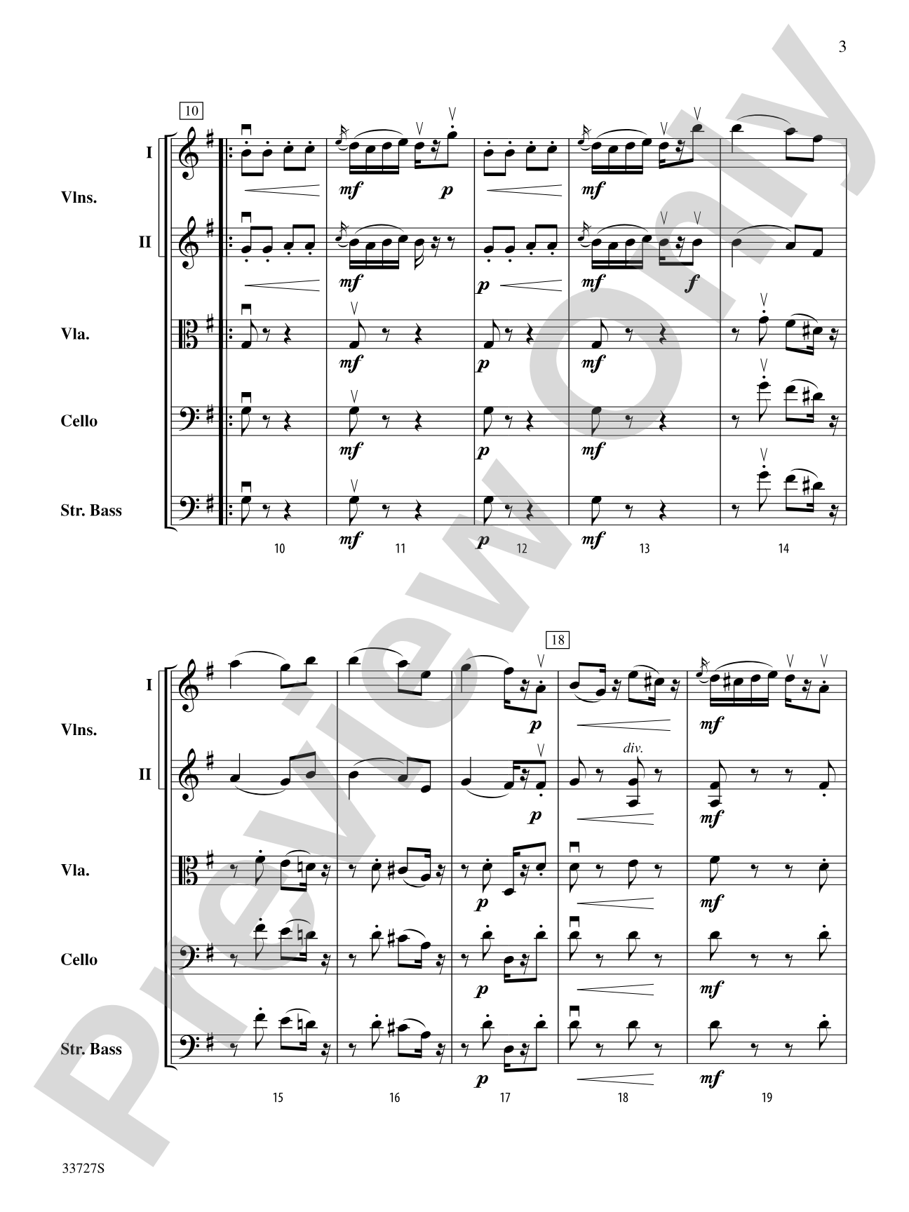 Allegretto (from Symphony No. 82 "The Bear"): String Orchestra Conductor Score & Parts