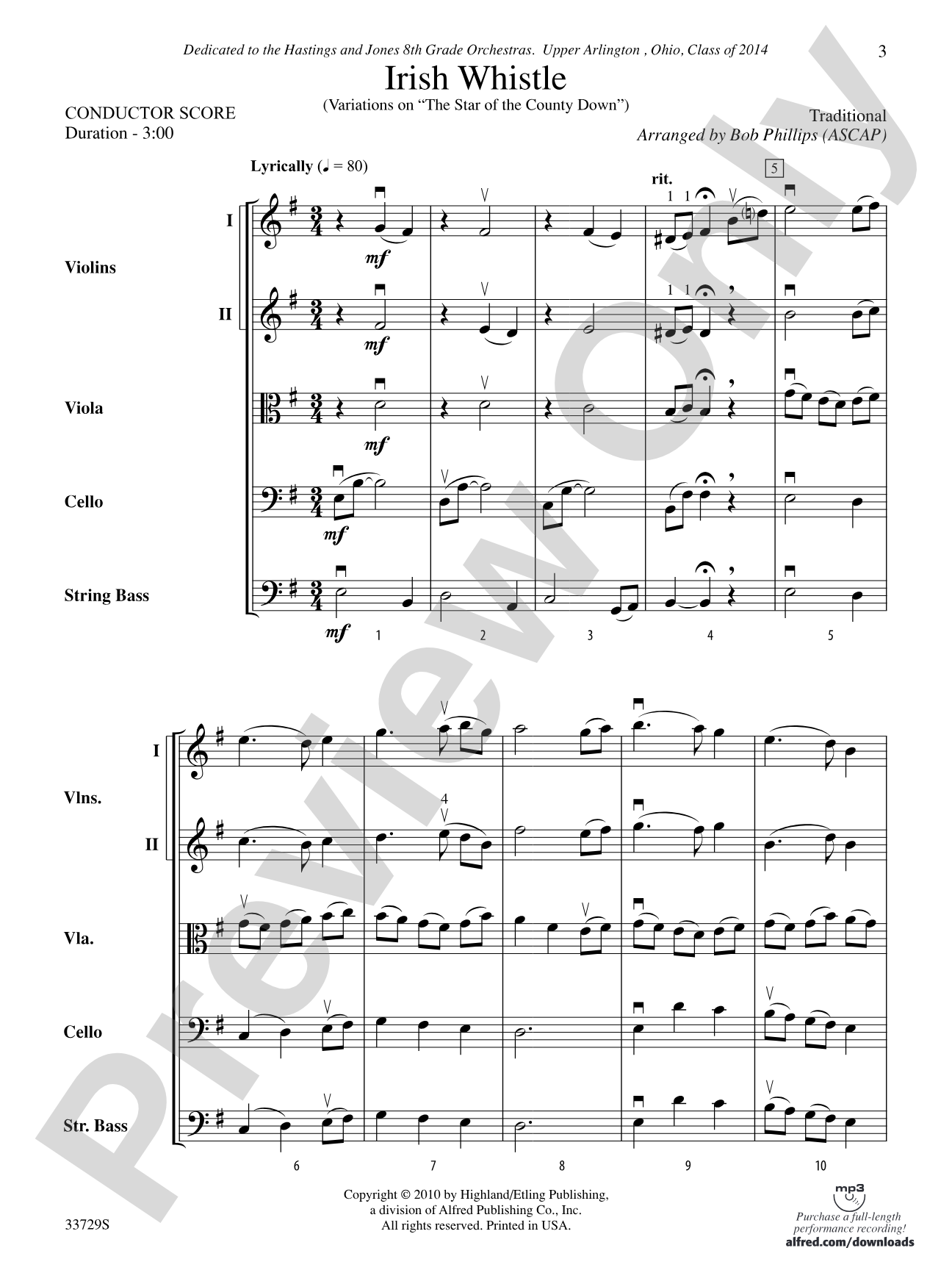 Irish Whistle: Score