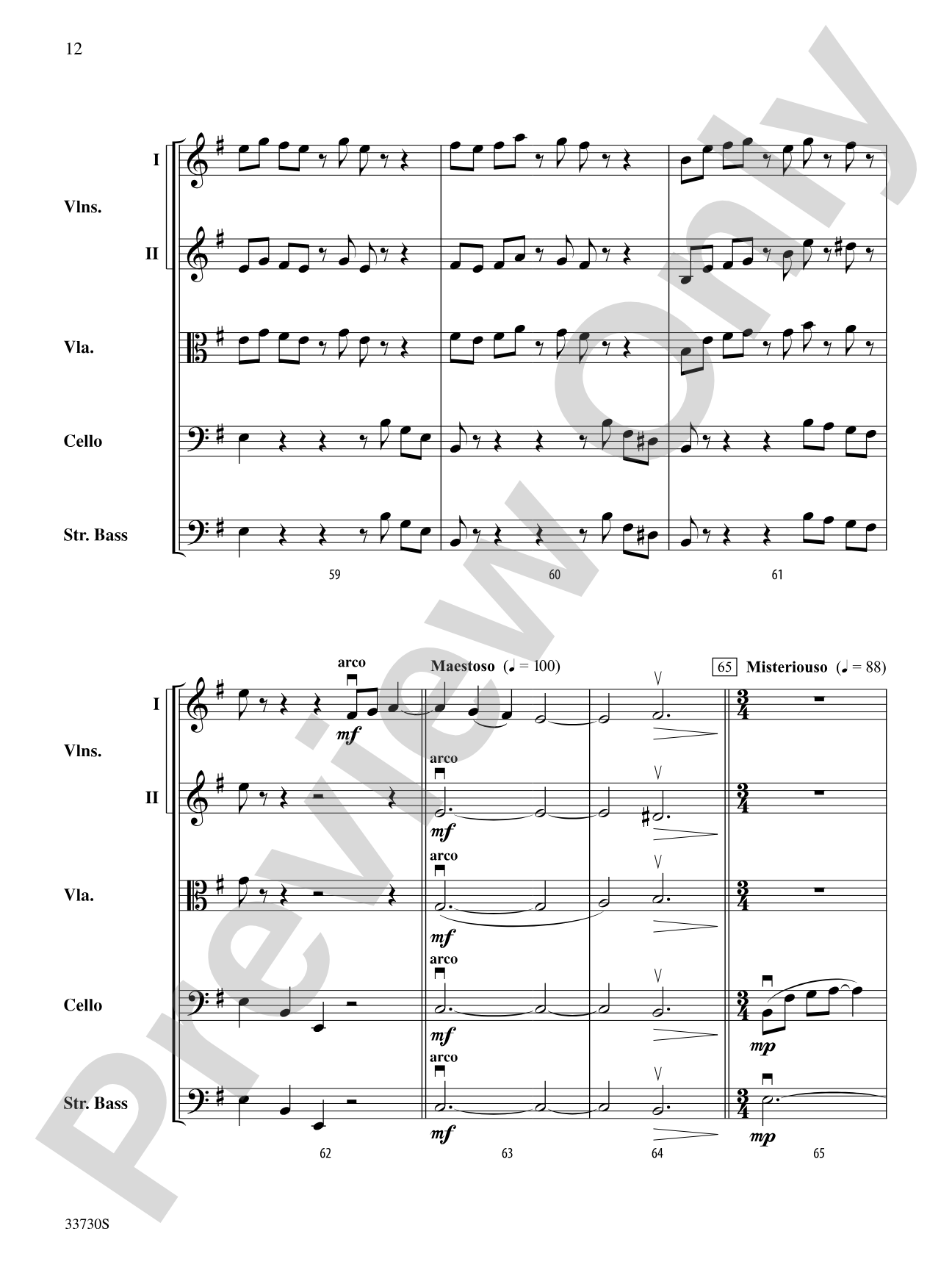 Cincopations: String Orchestra Conductor Score & Parts