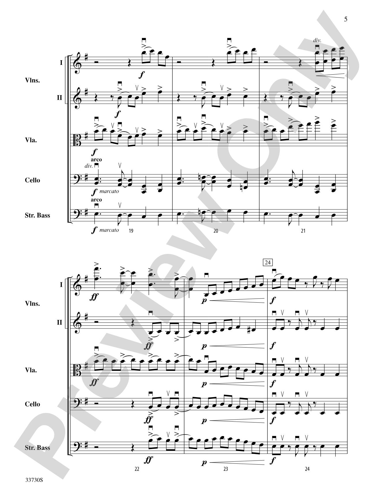 Cincopations: String Orchestra Conductor Score & Parts