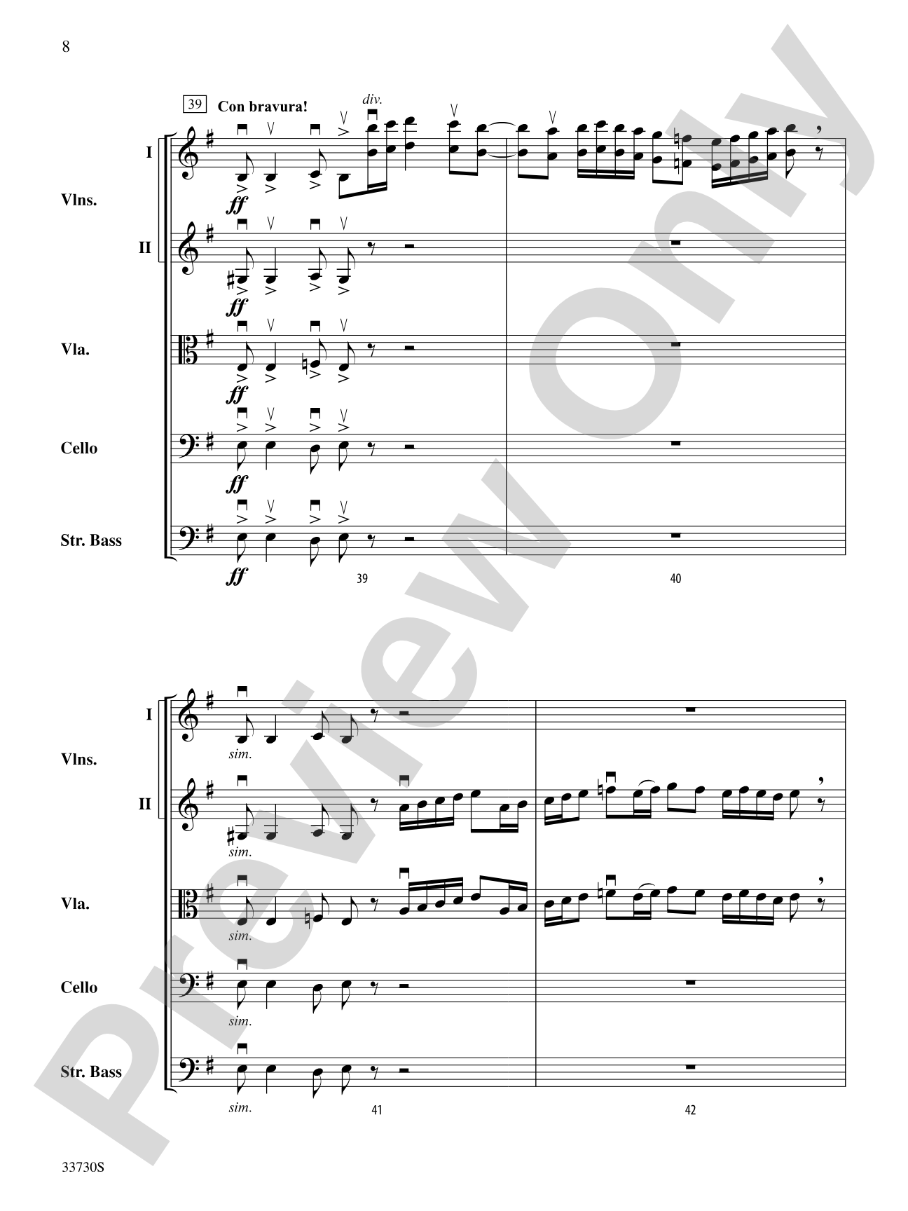 Cincopations: String Orchestra Conductor Score & Parts
