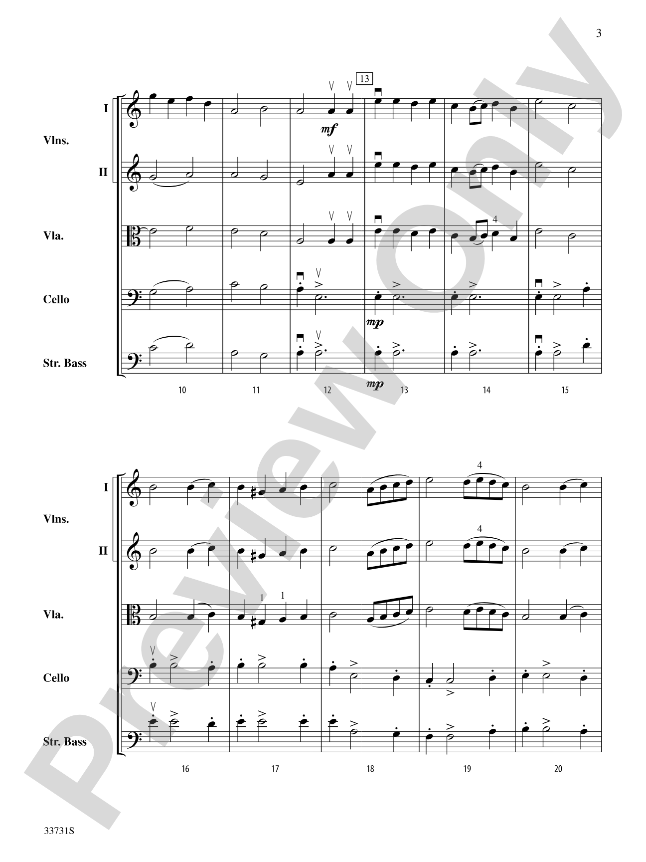 Le Tambour (Pat-a-Pan): String Orchestra Conductor Score & Parts