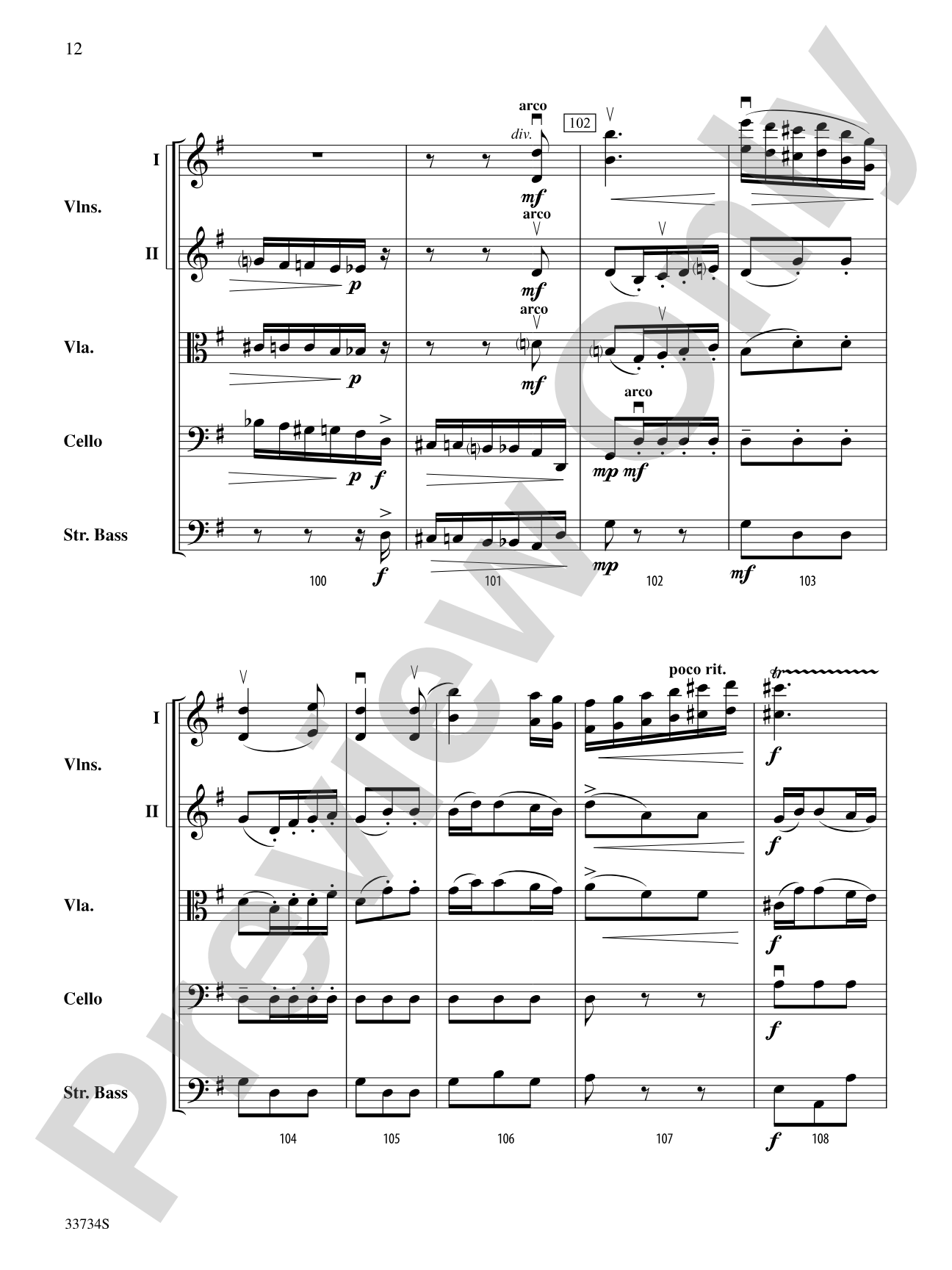 Symphony No. 2 (2nd Movement): String Orchestra Conductor Score & Parts