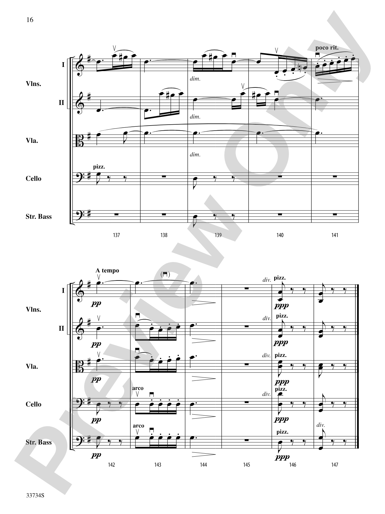 Symphony No. 2 (2nd Movement): String Orchestra Conductor Score & Parts