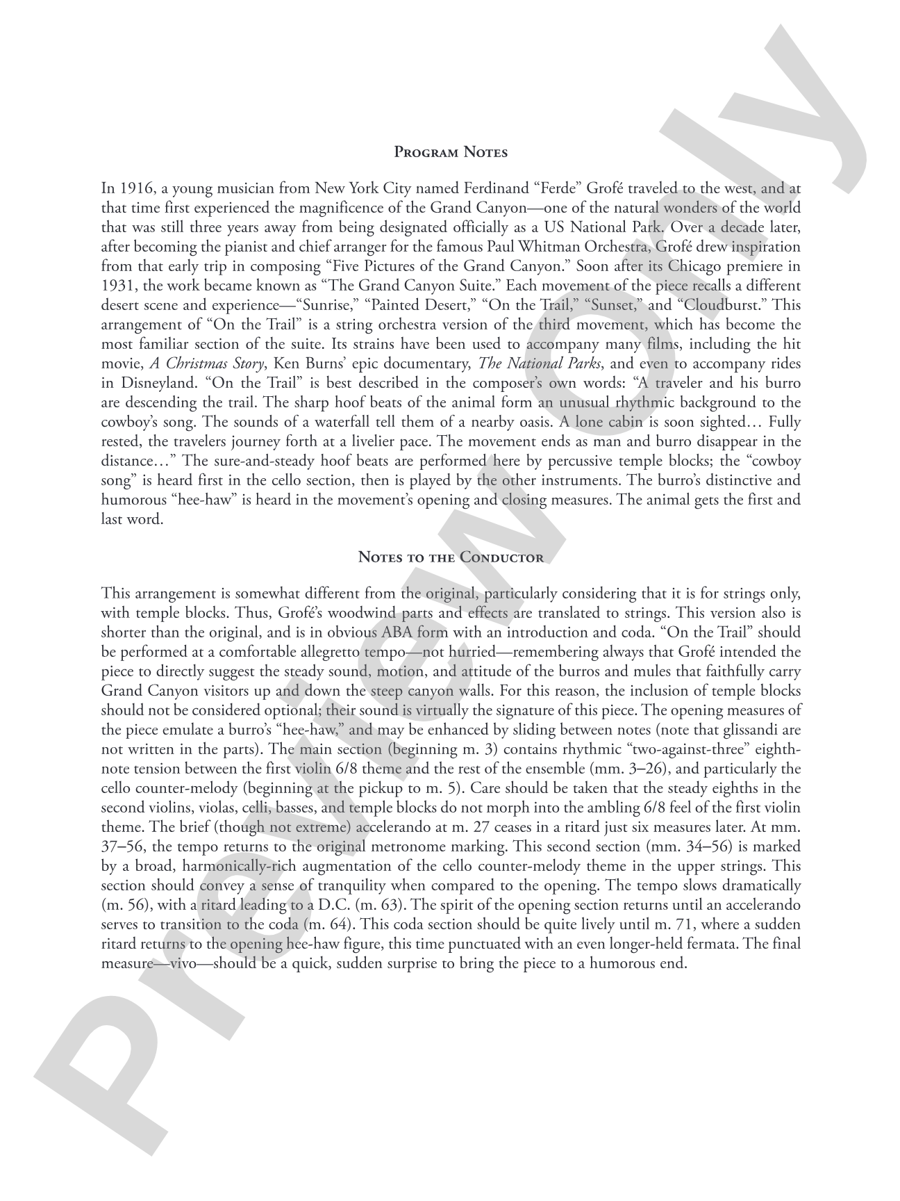 On the Trail: String Orchestra Conductor Score & Parts