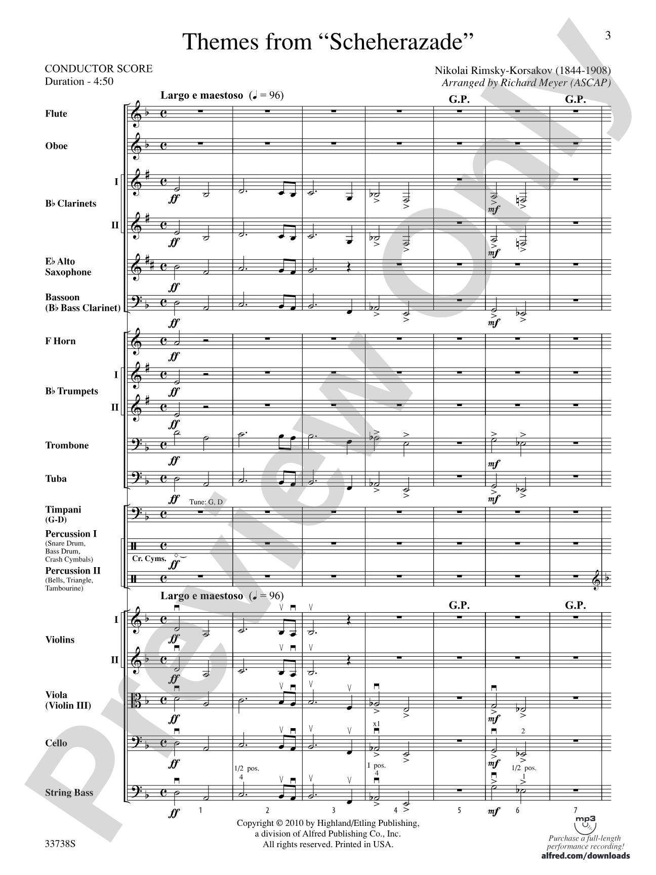 Themes from Scheherazade: Full Orchestra Conductor Score & Parts