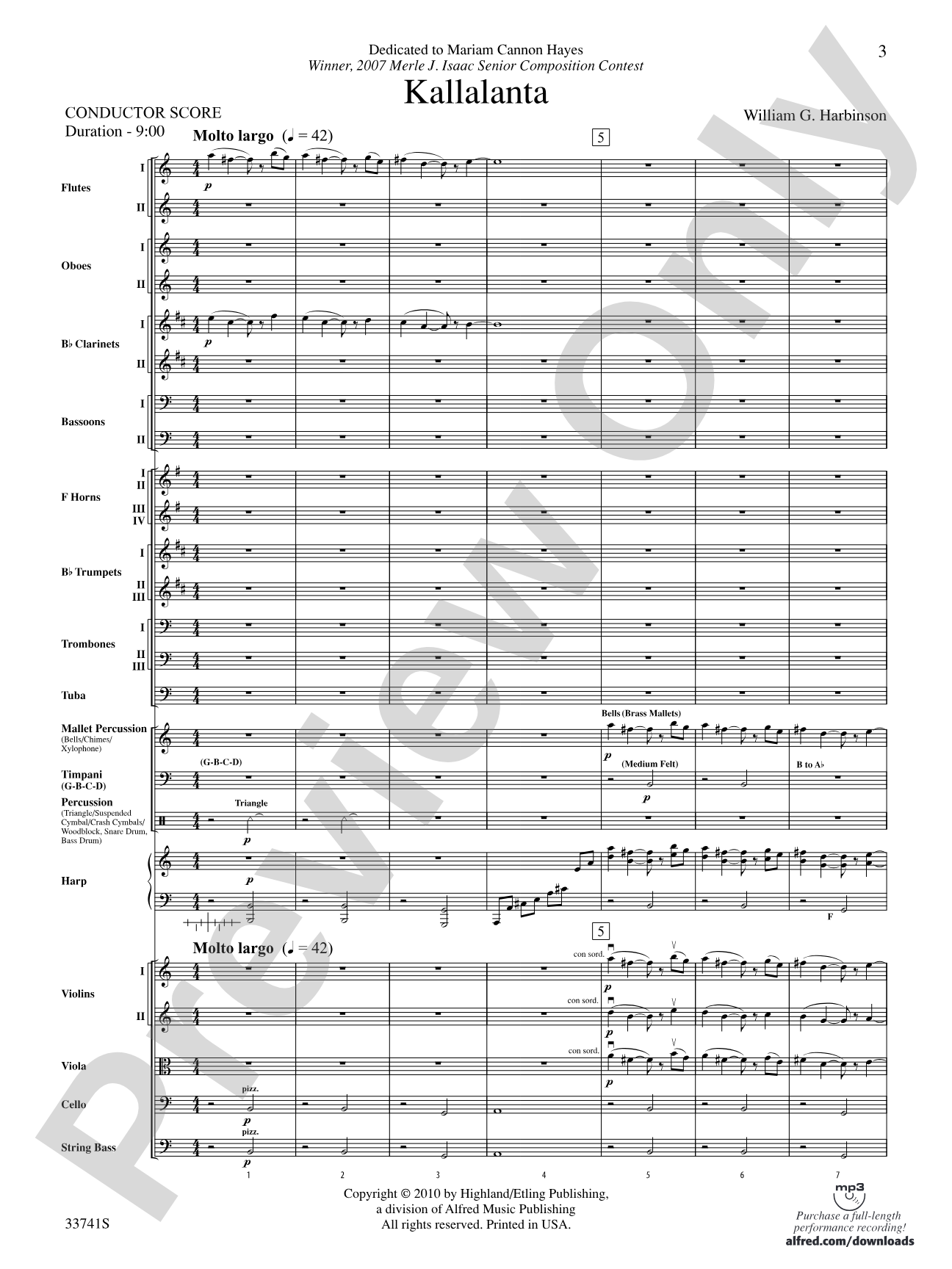 Kallalanta: Full Orchestra Conductor Score & Parts