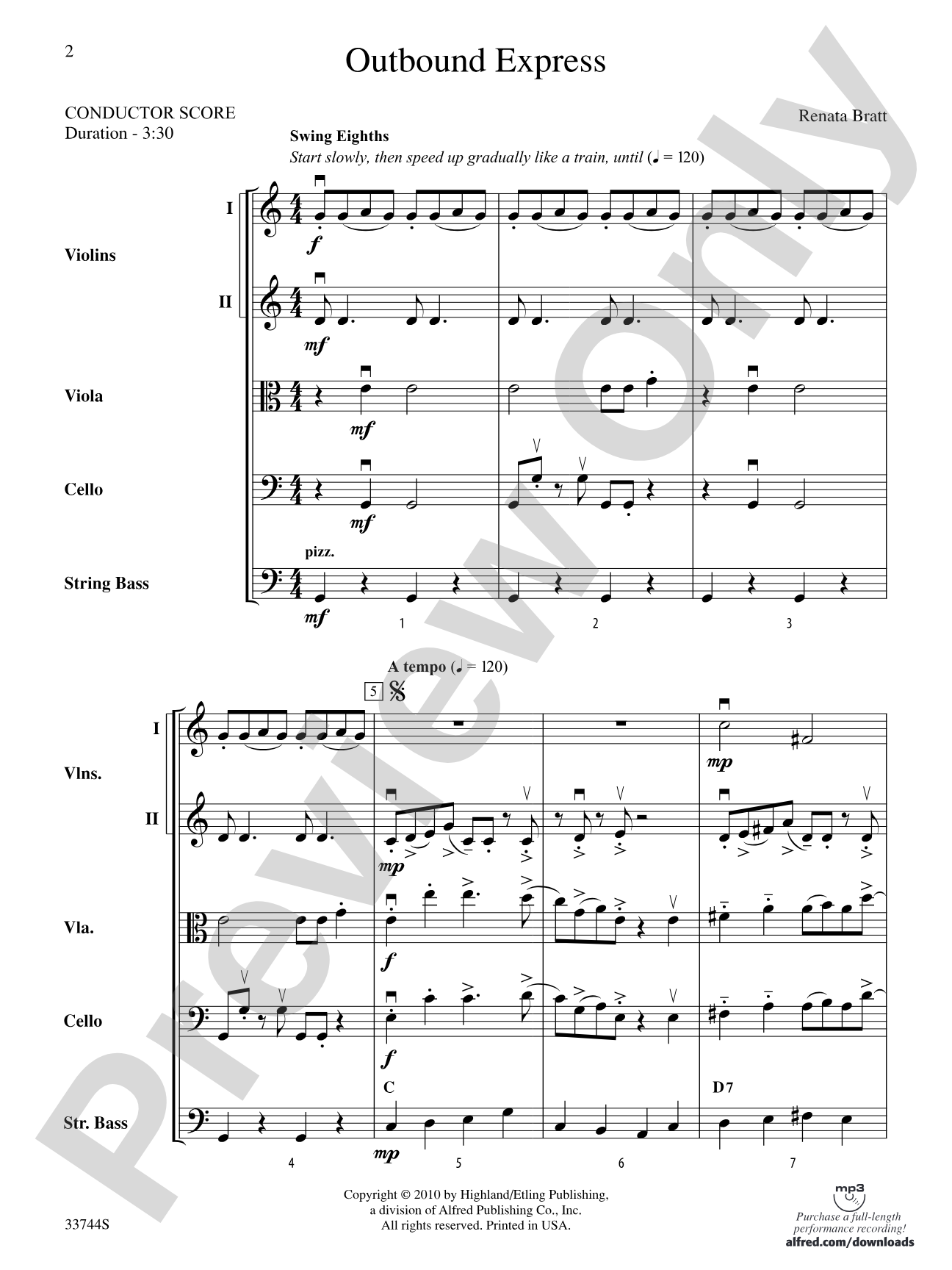 Outbound Express: String Orchestra Conductor Score & Parts