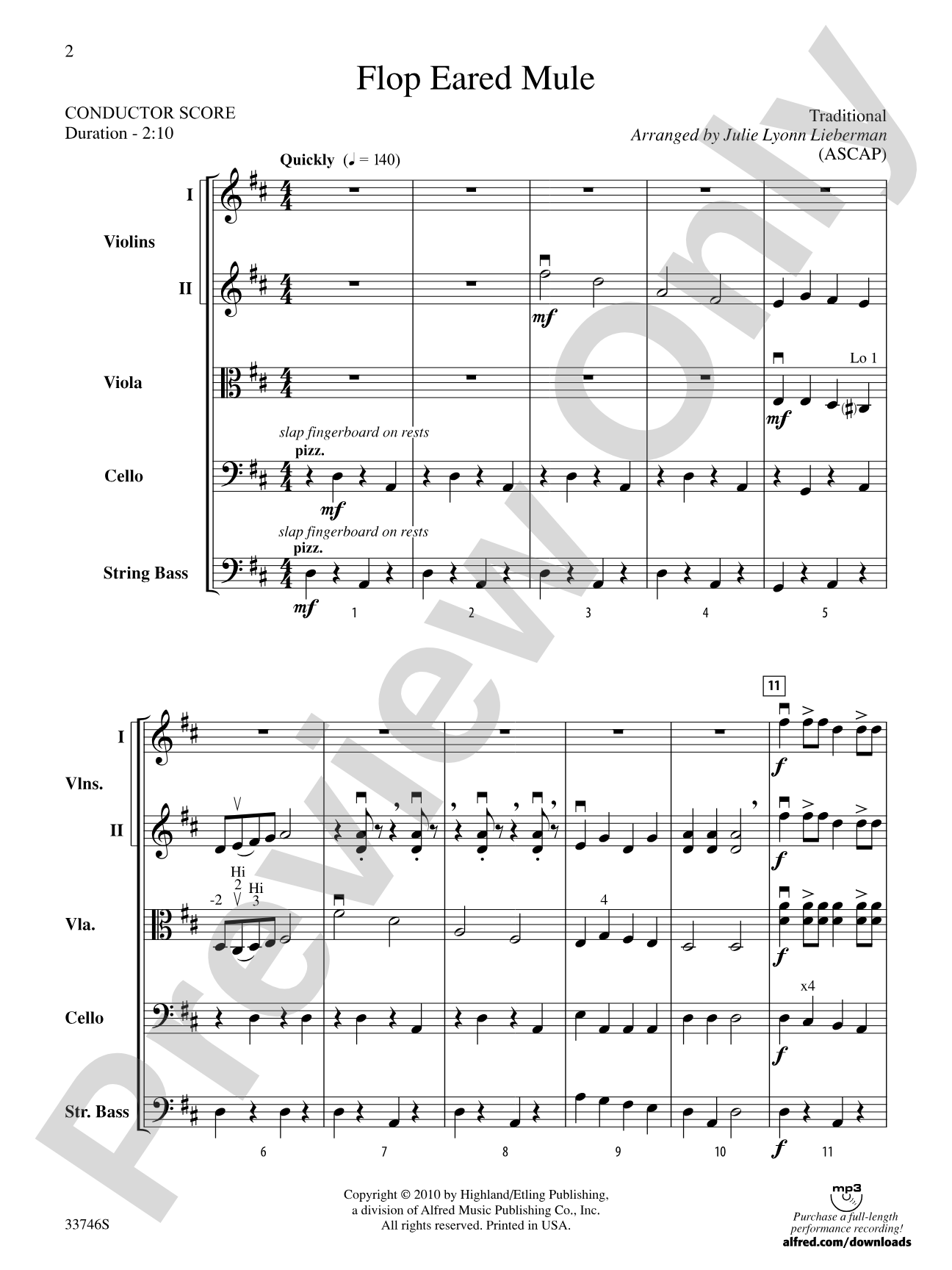 Flop Eared Mule: String Orchestra Conductor Score & Parts