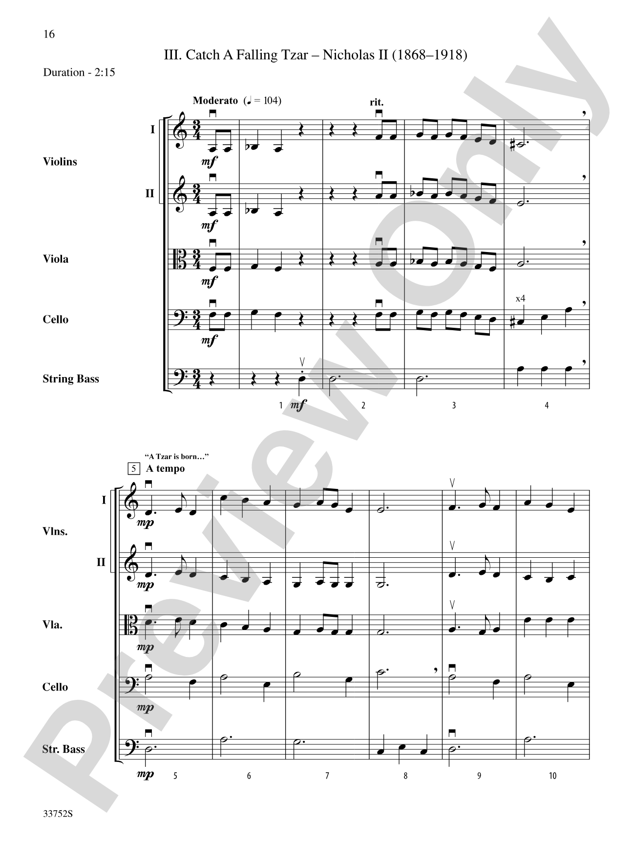 Dancing with the Tzars: String Orchestra Conductor Score & Parts