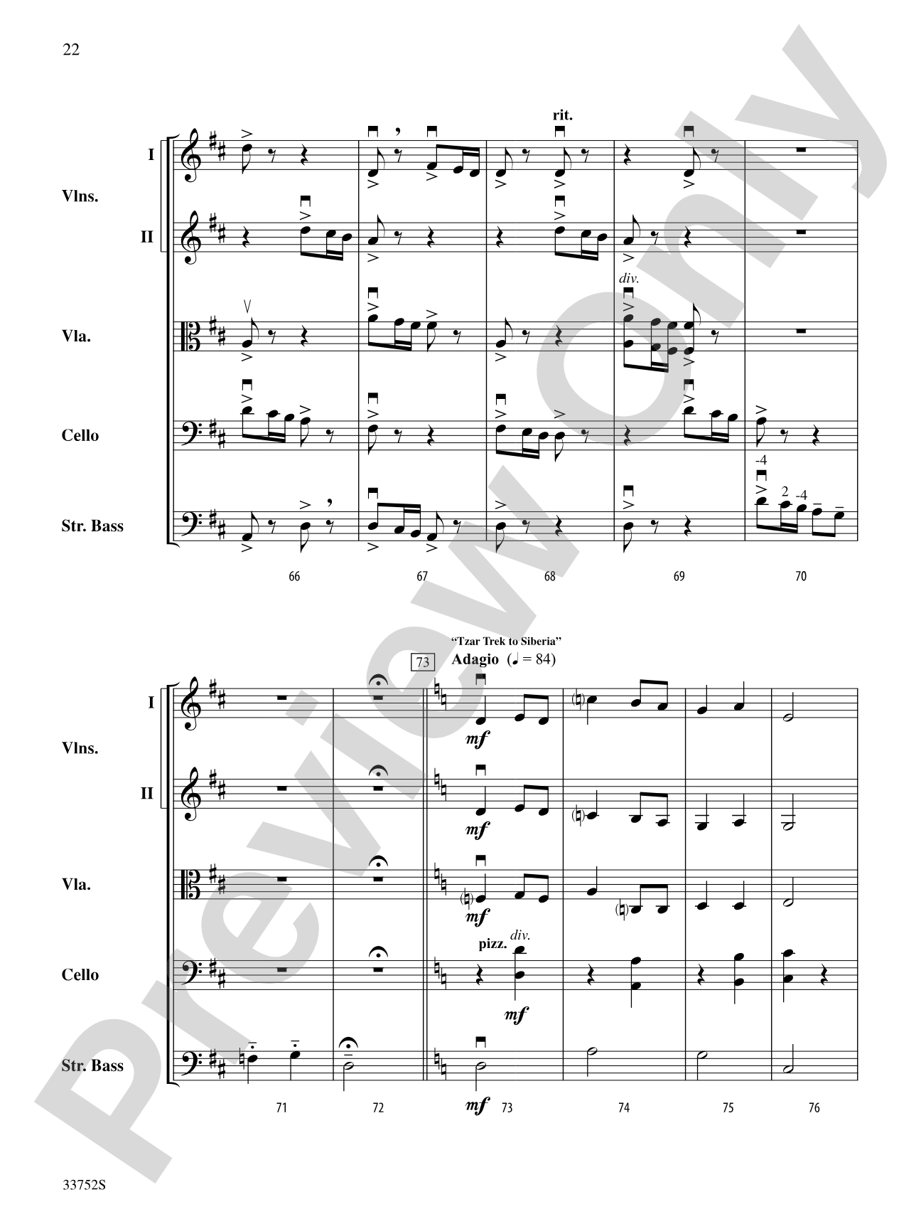 Dancing with the Tzars: String Orchestra Conductor Score & Parts