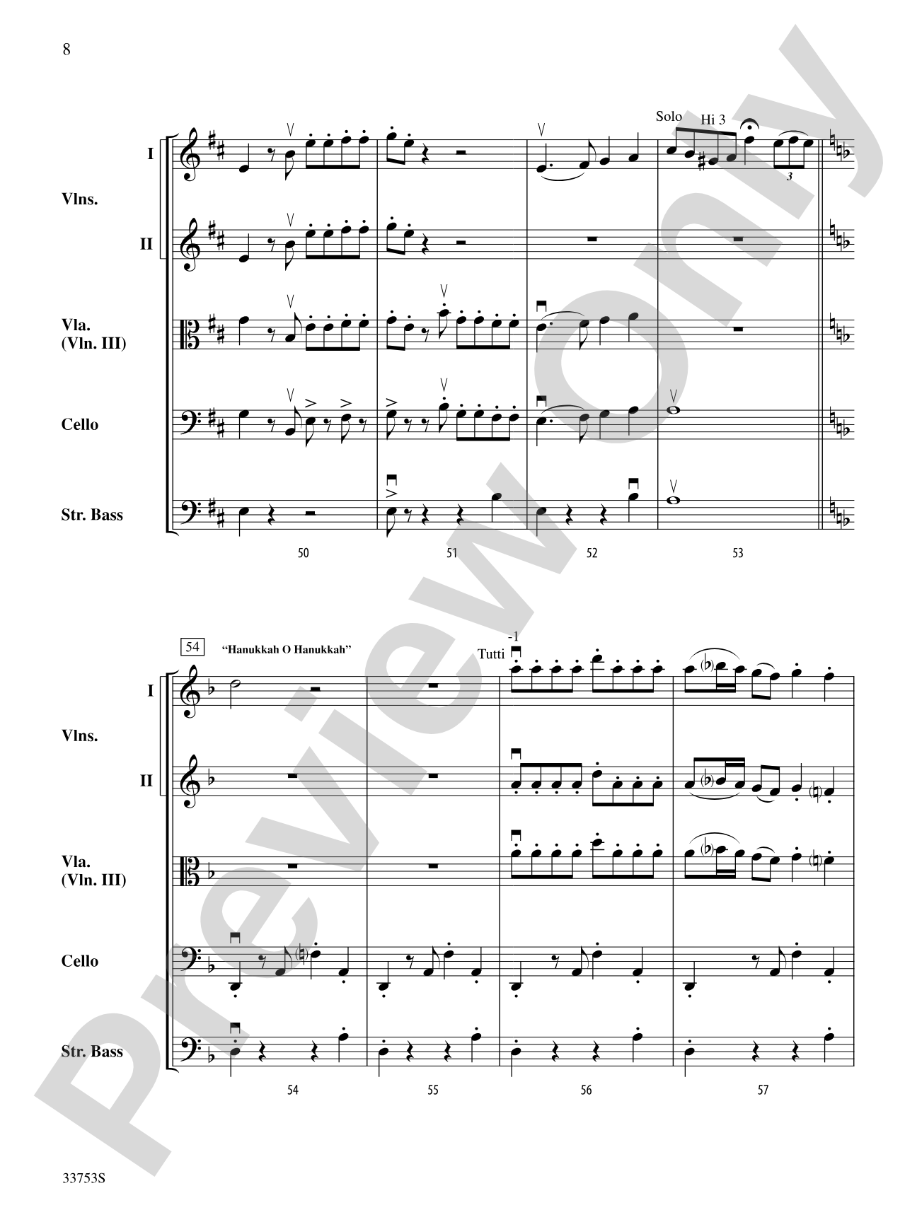 Hanukkah Habanera: String Orchestra Conductor Score & Parts