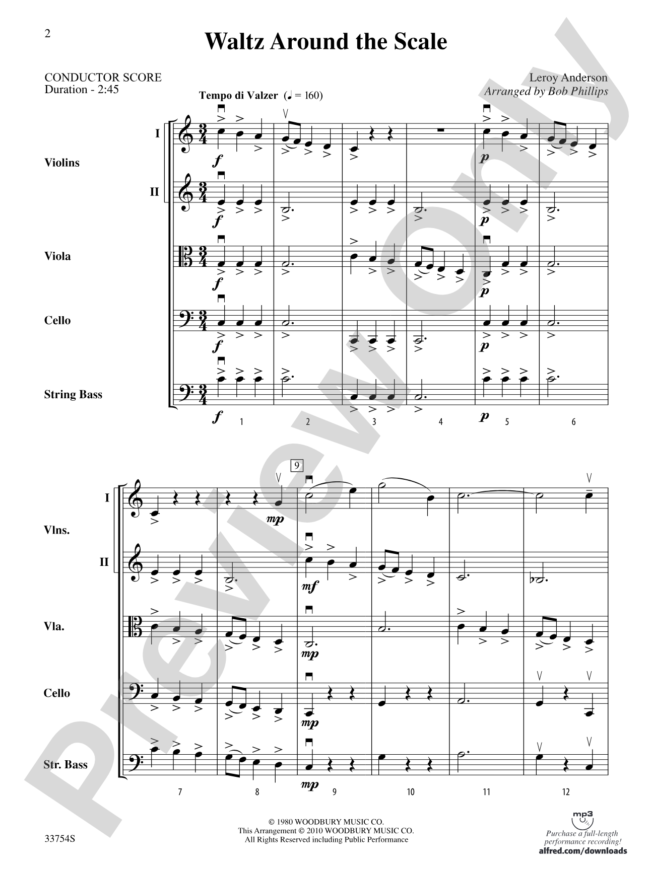 Waltz Around the Scale: String Orchestra Conductor Score & Parts