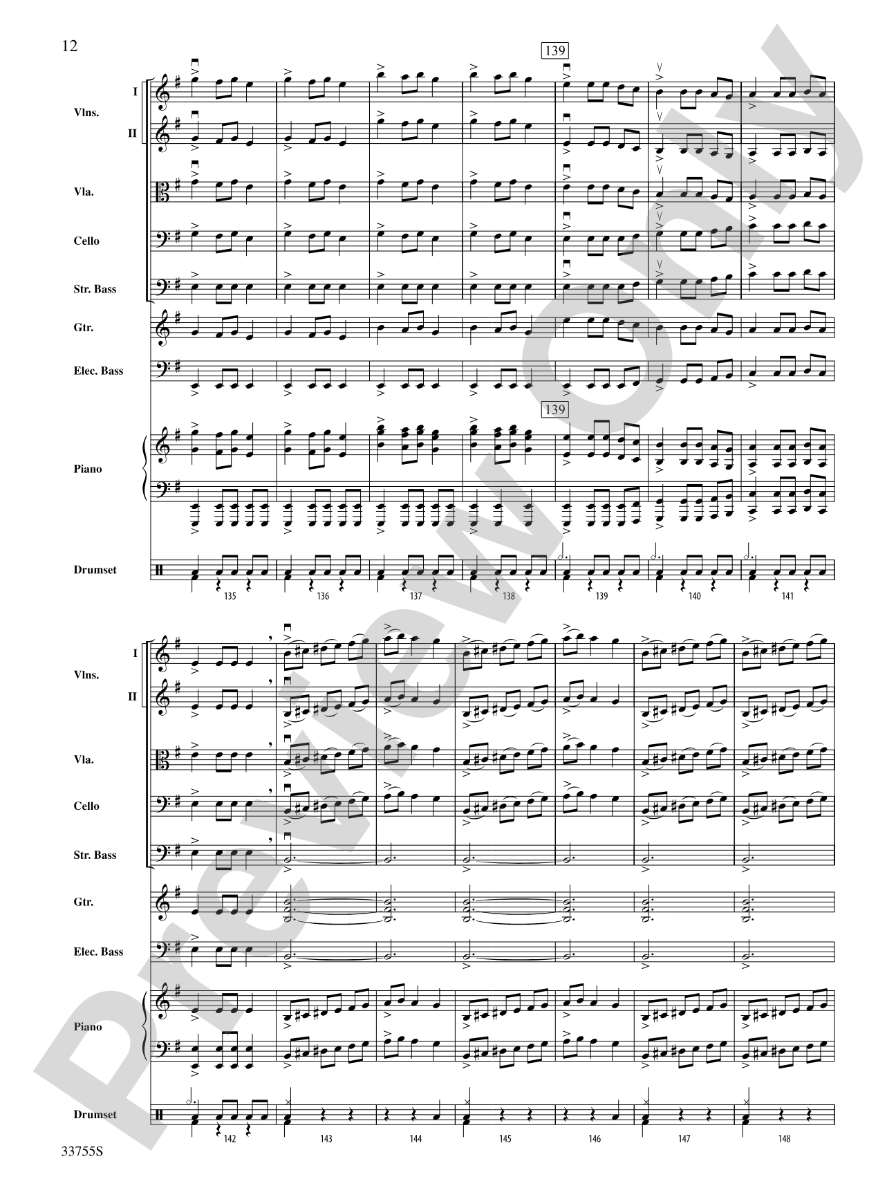 Christmas Eve/Sarajevo 12/24: String Orchestra Conductor Score & Parts