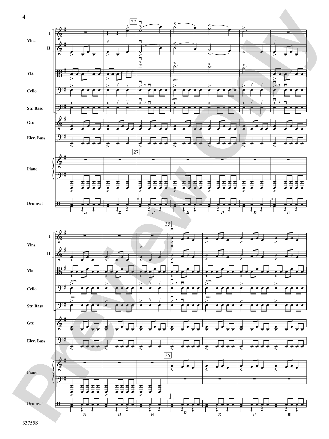 Christmas Eve/Sarajevo 12/24: String Orchestra Conductor Score & Parts