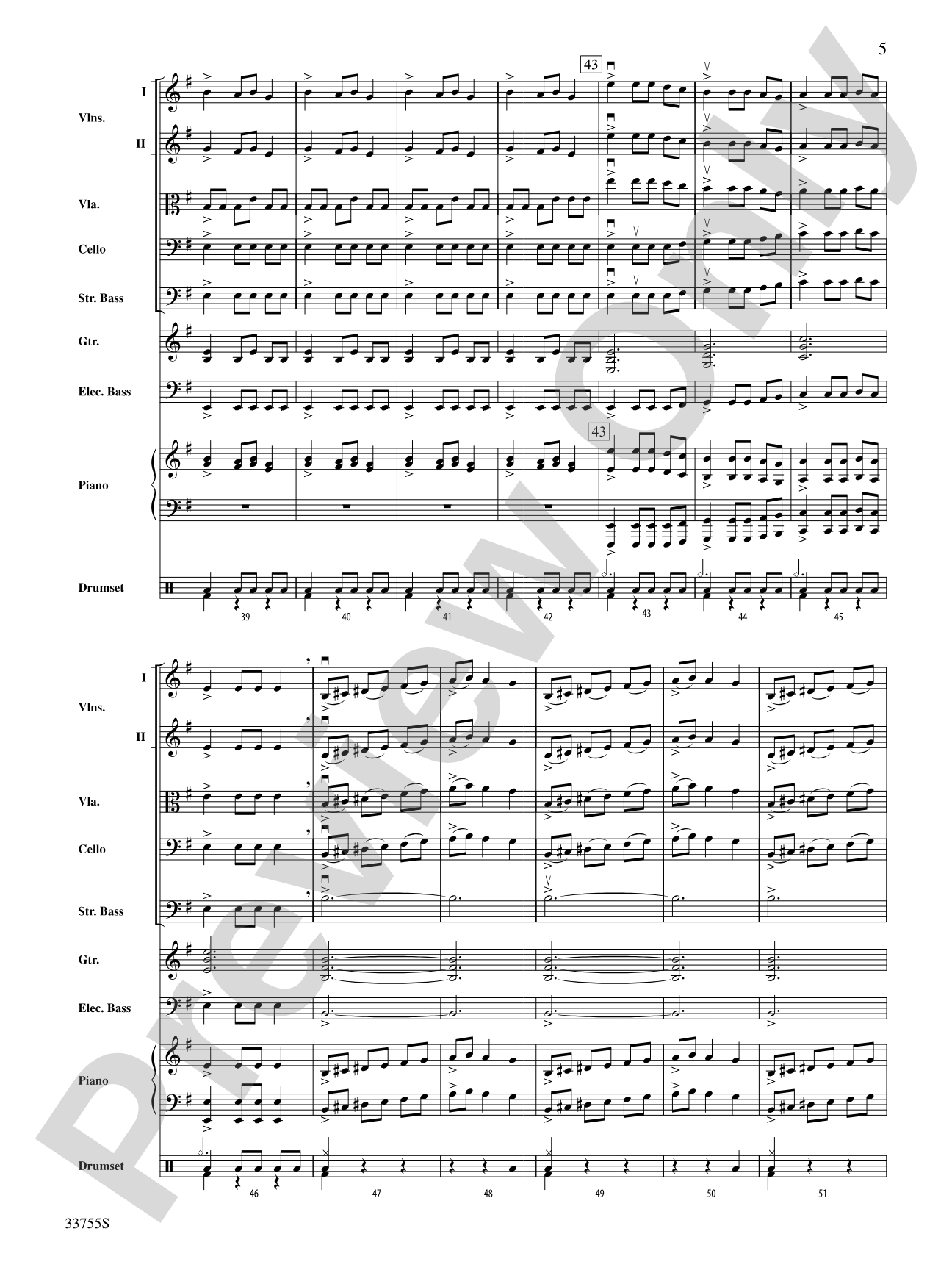 Christmas Eve/Sarajevo 12/24: String Orchestra Conductor Score & Parts