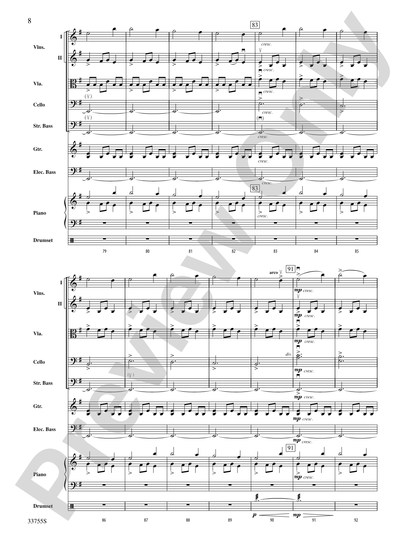 Christmas Eve/Sarajevo 12/24: String Orchestra Conductor Score & Parts