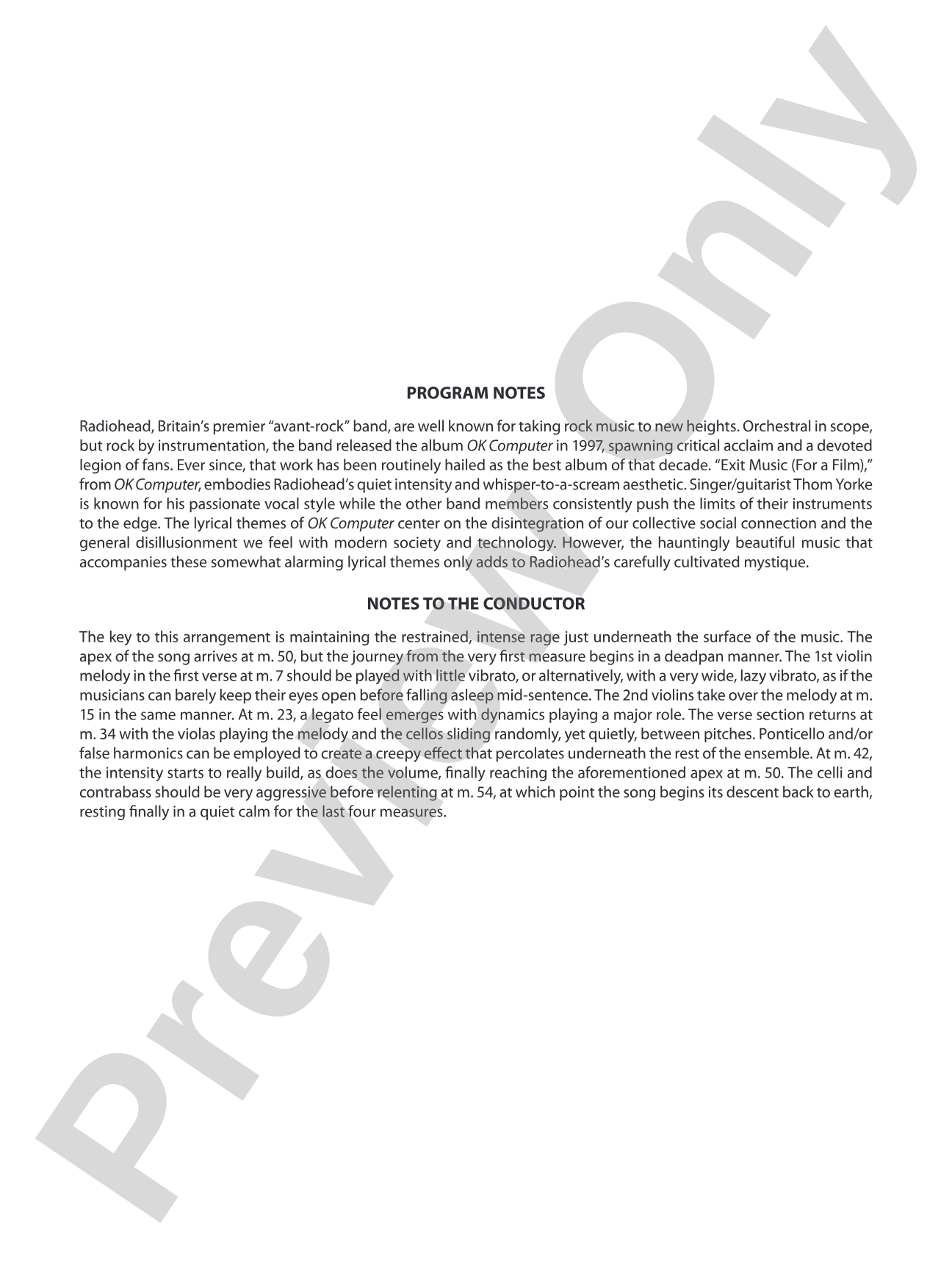 Exit Music (For a Film): String Orchestra Conductor Score & Parts