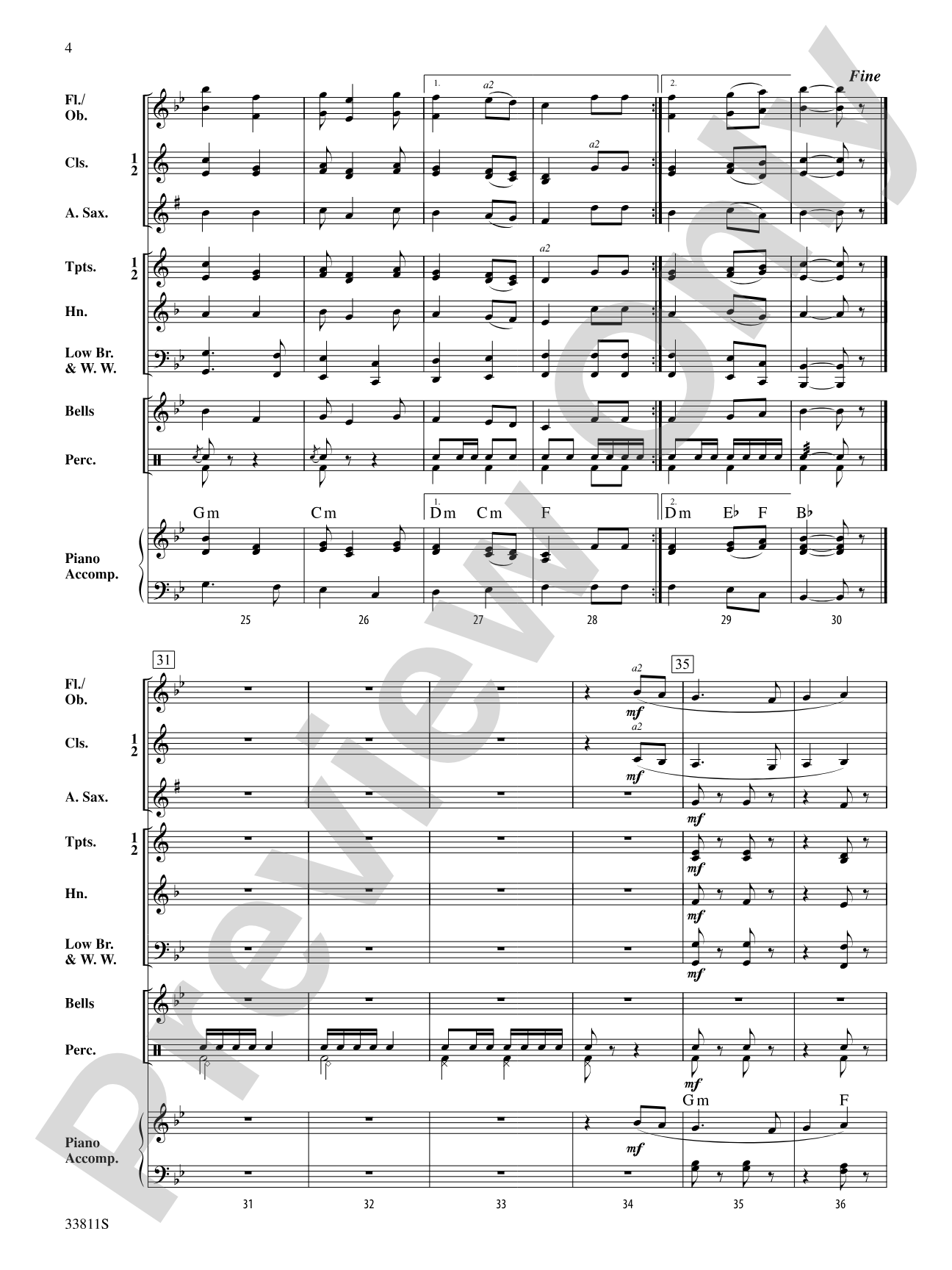 Cold Brook March: Concert Band Conductor Score & Parts
