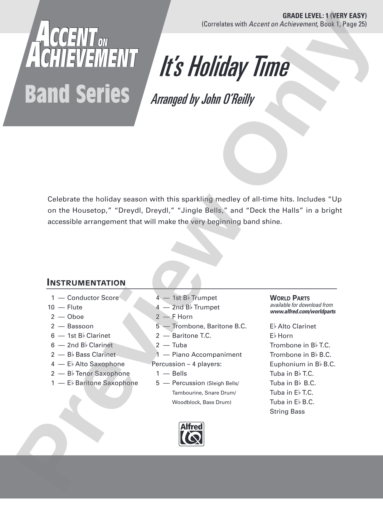 It's Holiday Time: Concert Band Conductor Score & Parts