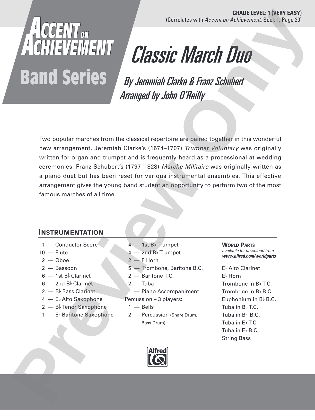 Classic March Duo: Concert Band Conductor Score & Parts