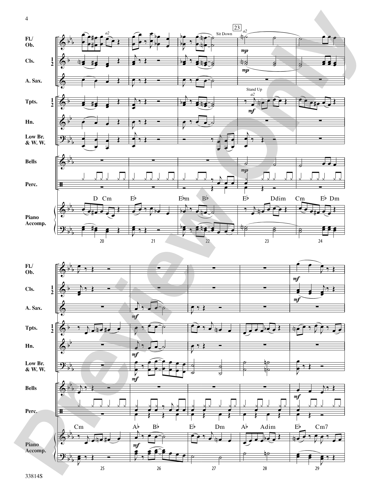 Stand Up and Swing: Concert Band Conductor Score & Parts