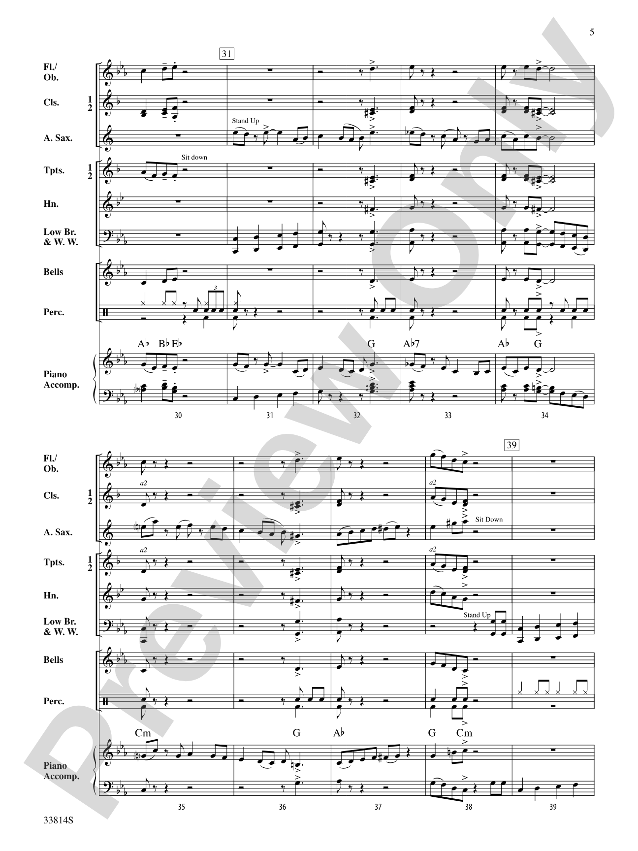 Stand Up and Swing: Concert Band Conductor Score & Parts