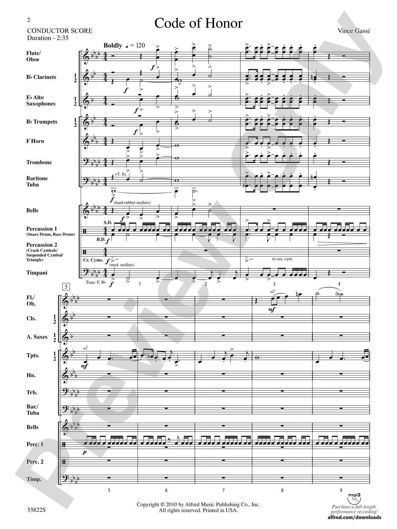 Code of Honor: Concert Band Conductor Score & Parts