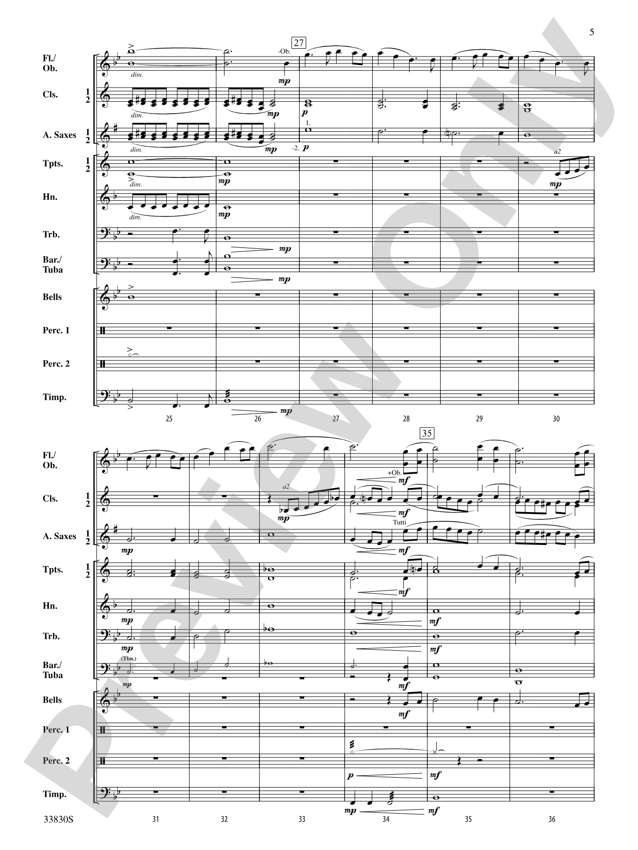 Glen Crossing: Concert Band Conductor Score & Parts