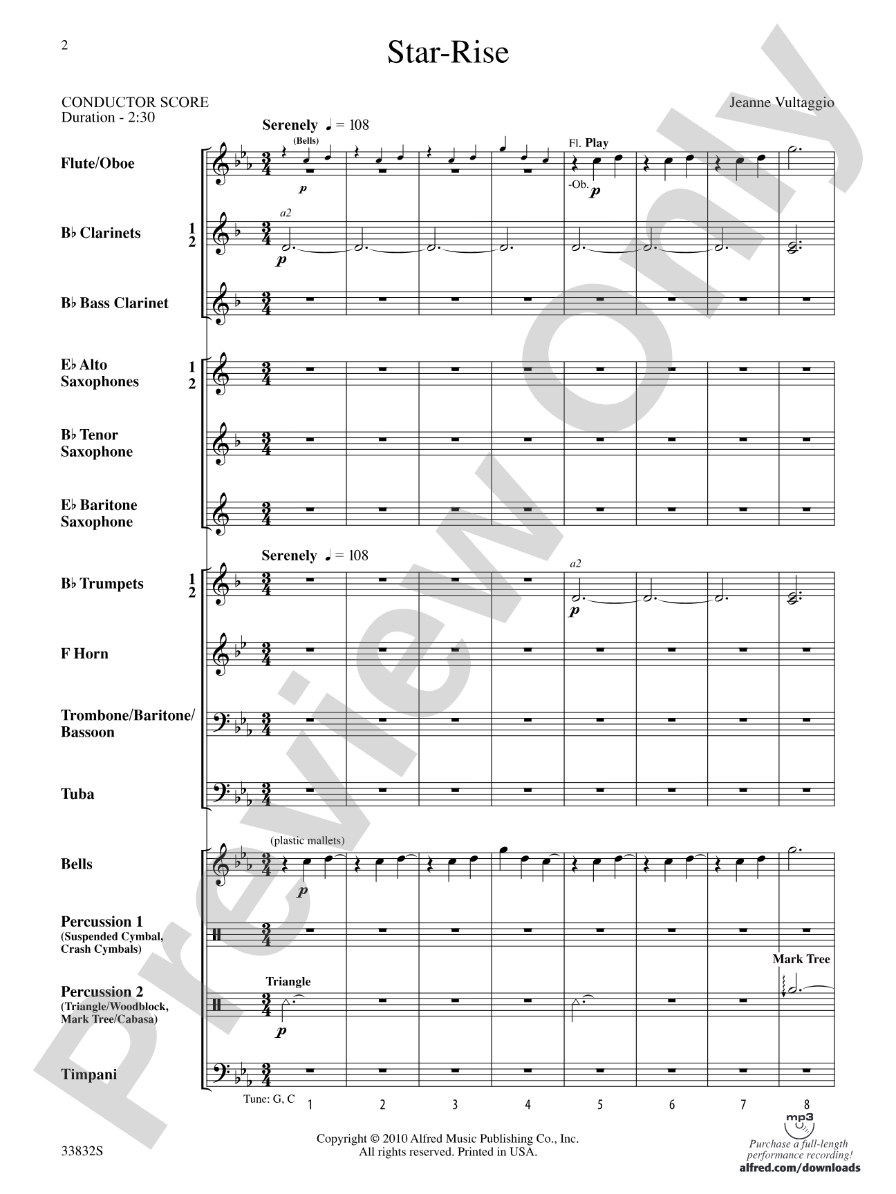 Star-Rise: Concert Band Conductor Score & Parts