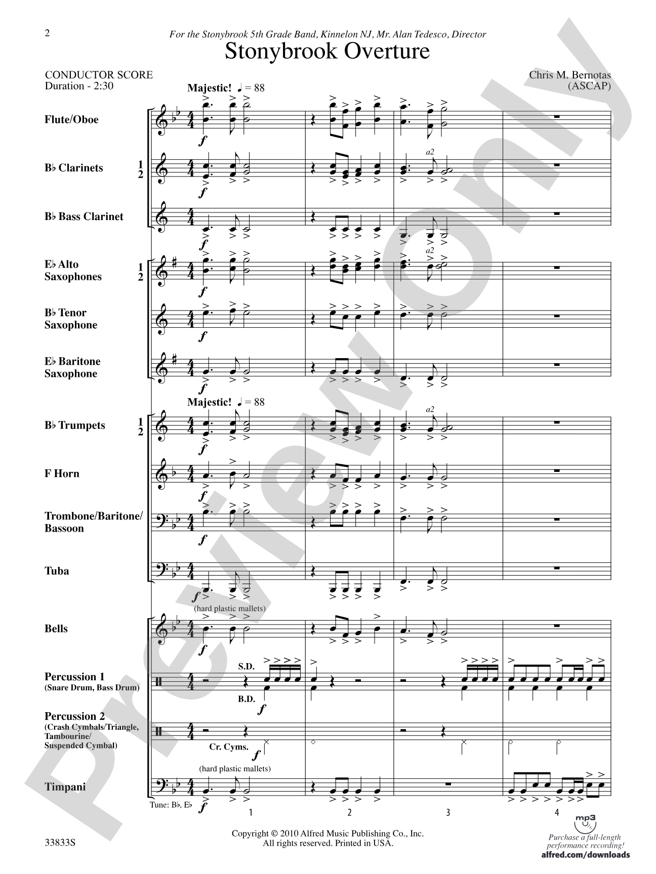 Stonybrook Overture: Concert Band Conductor Score & Parts