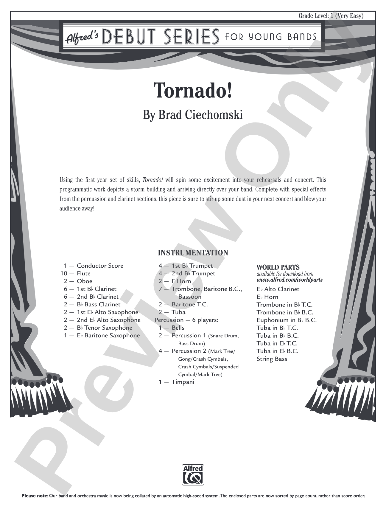 Tornado!: Concert Band Conductor Score & Parts