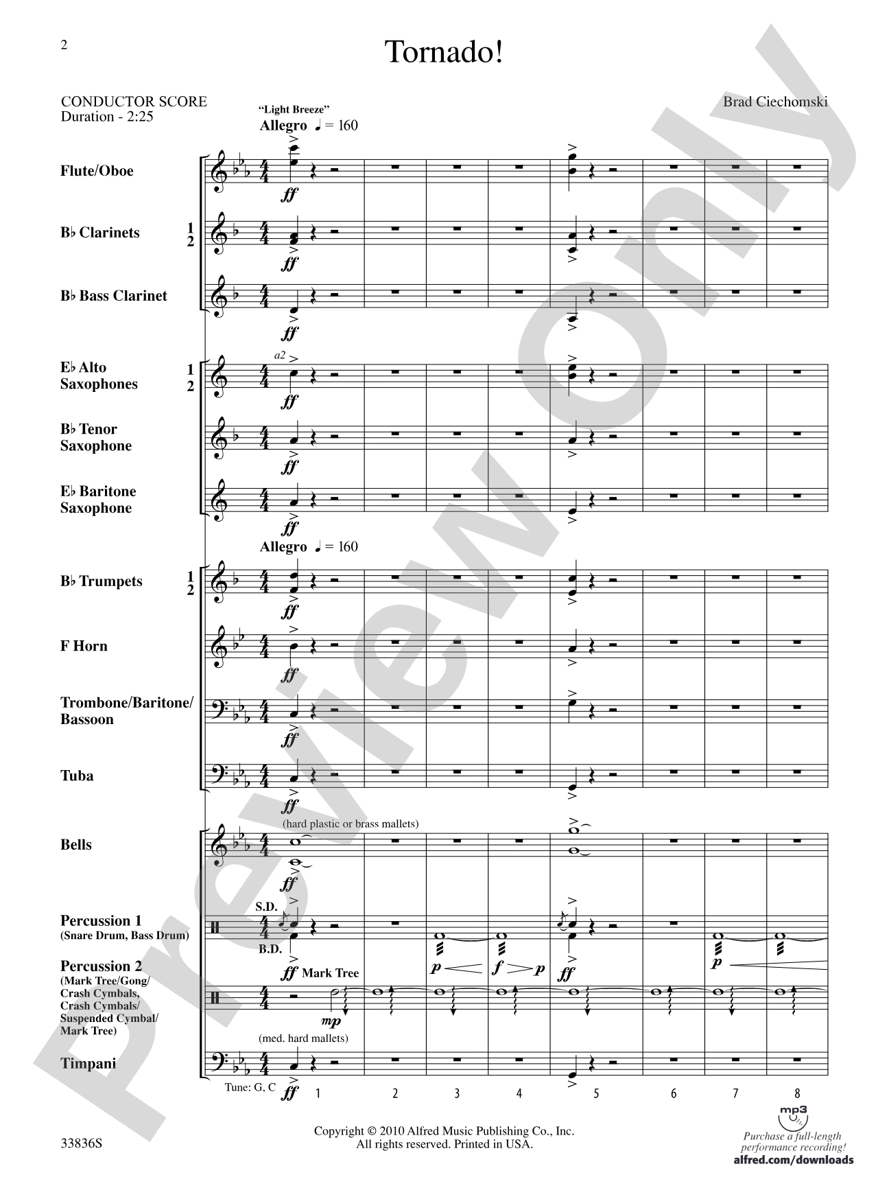 Tornado!: Concert Band Conductor Score & Parts