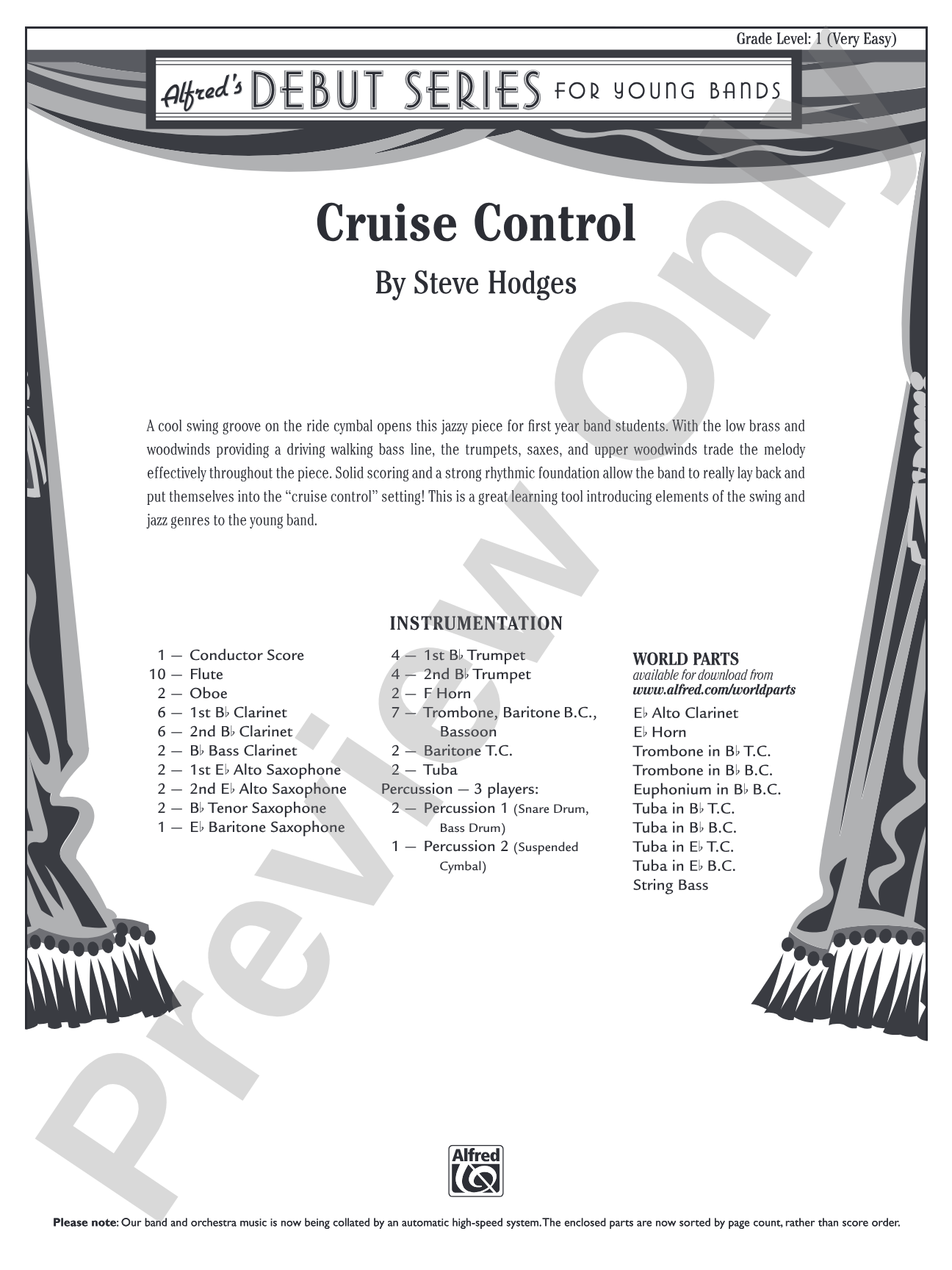Cruise Control: Concert Band Conductor Score & Parts