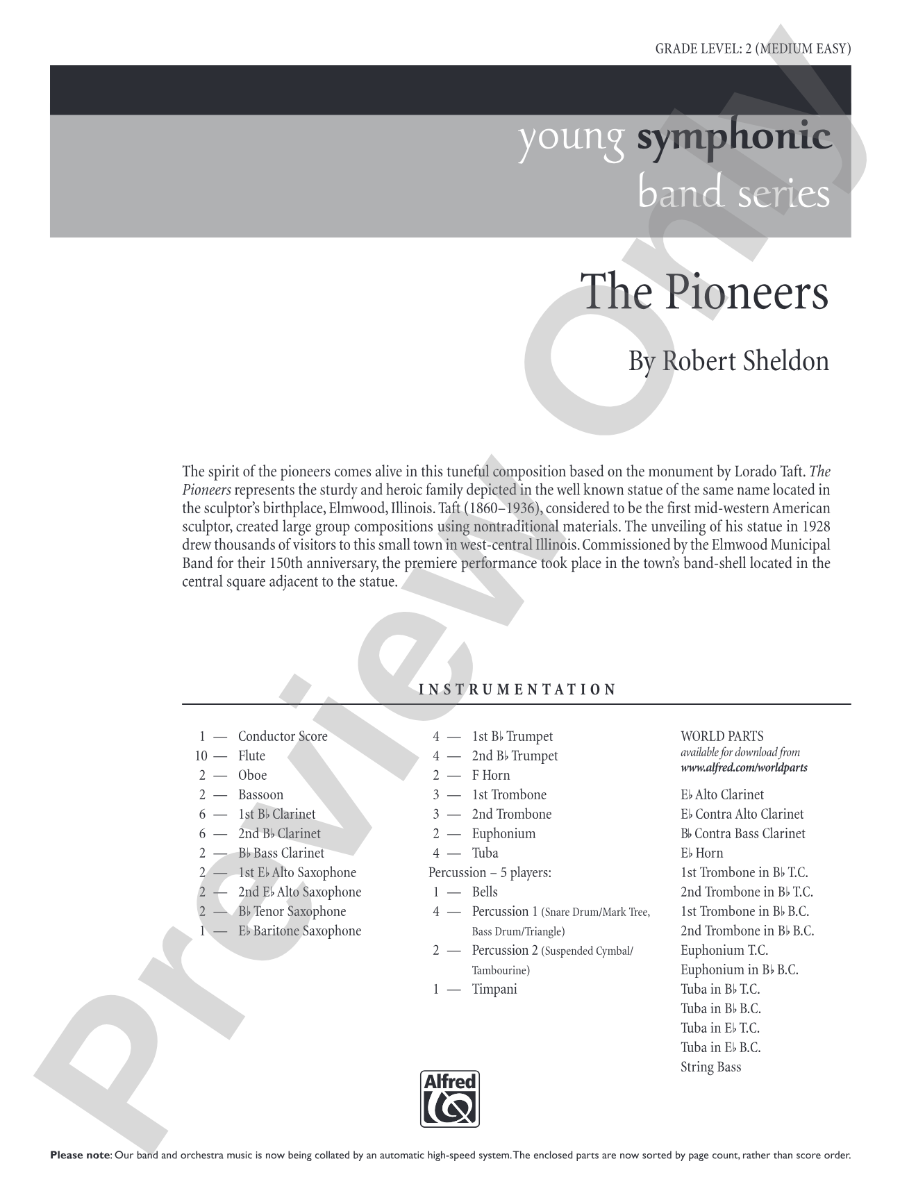 The Pioneers: Concert Band Conductor Score & Parts