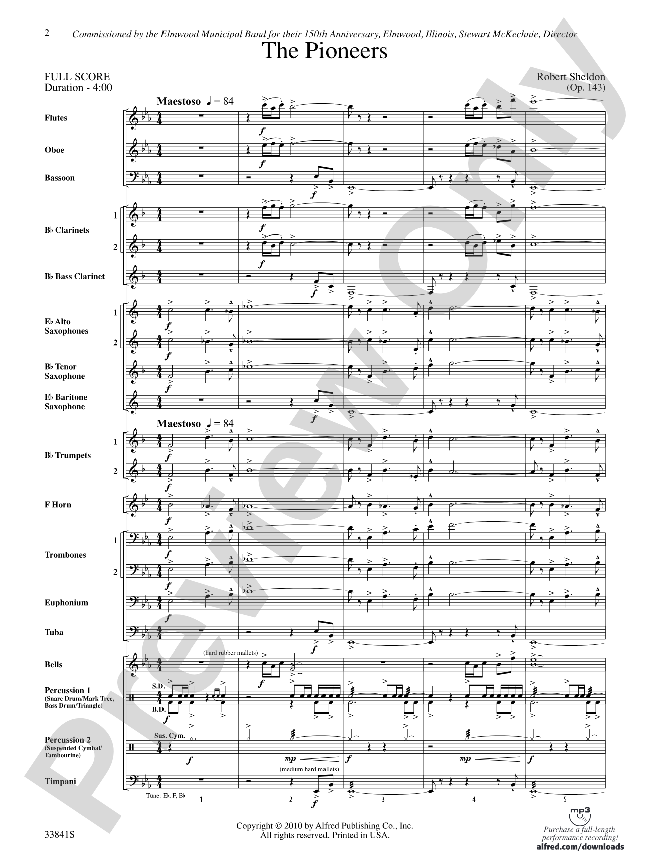 The Pioneers: Concert Band Conductor Score & Parts
