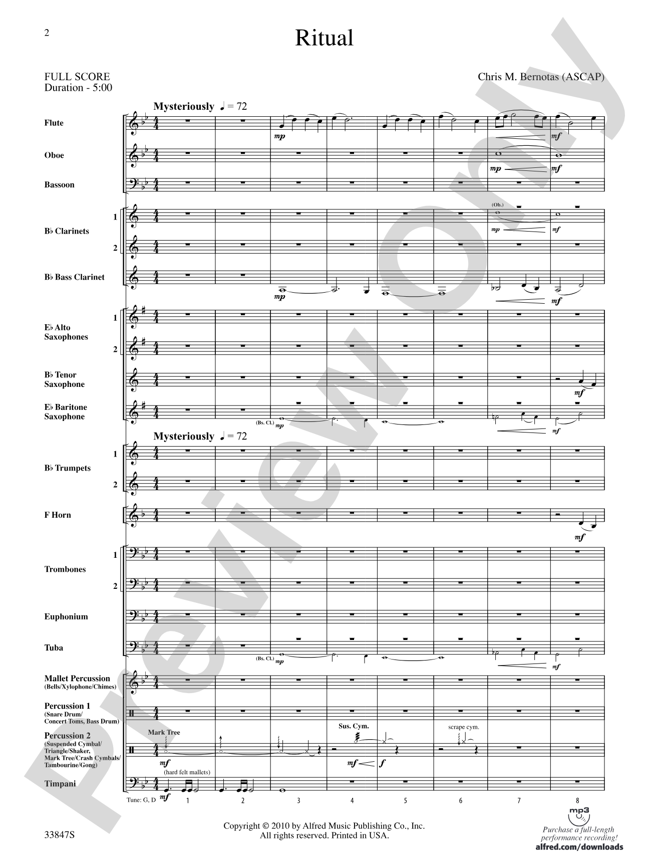 Ritual: Concert Band Conductor Score & Parts